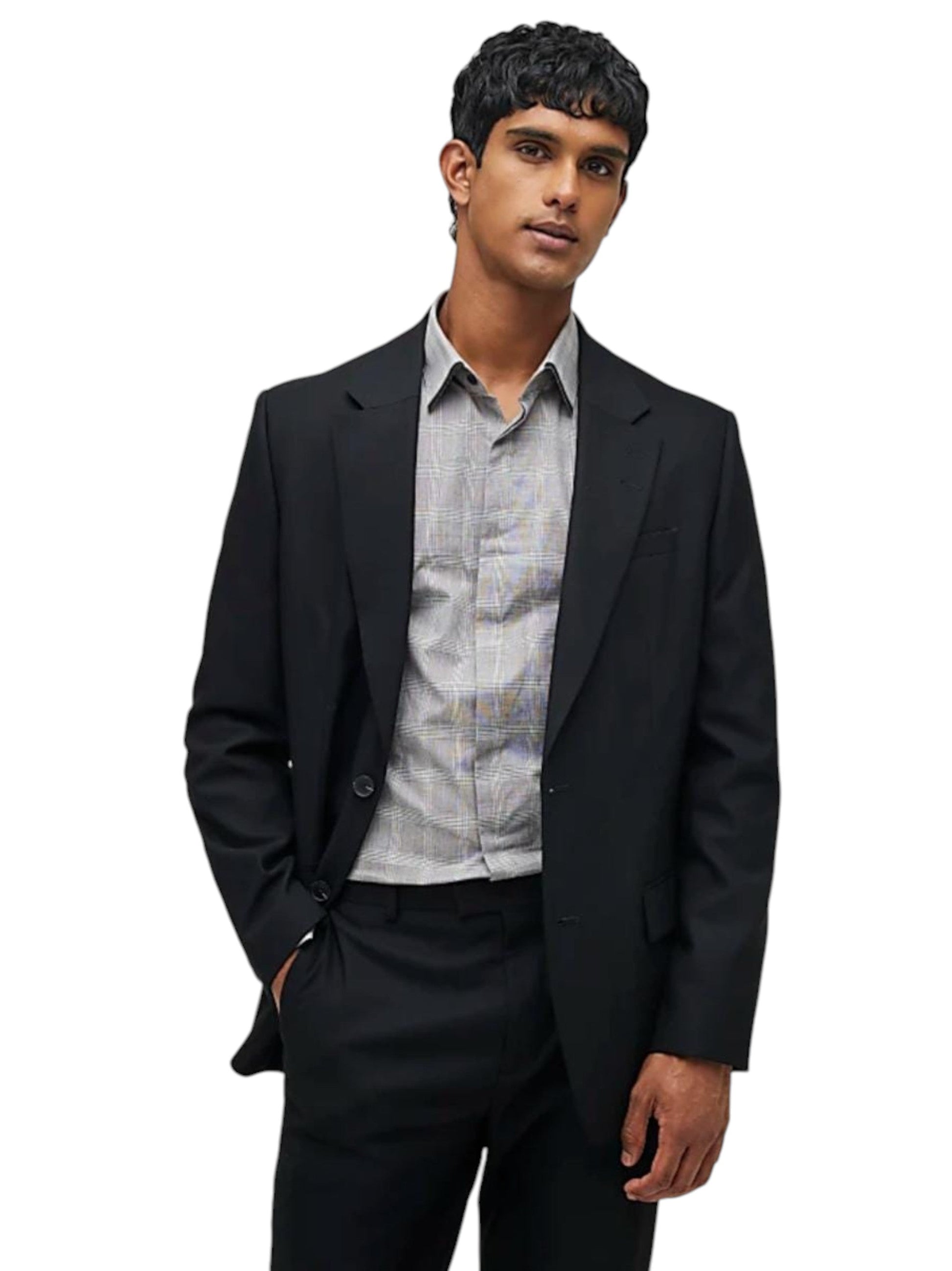 Men's Plain Blazer,Black