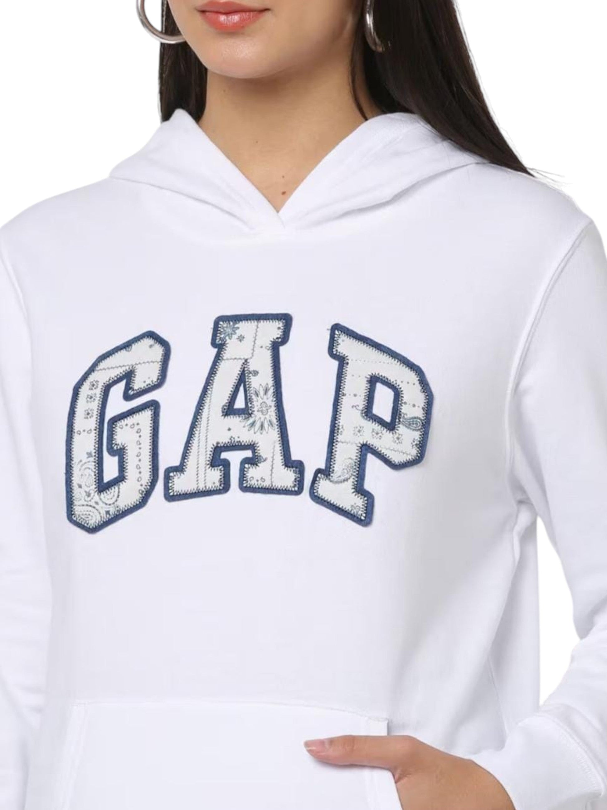 Women's Brand Logo Printed Hoodie,White