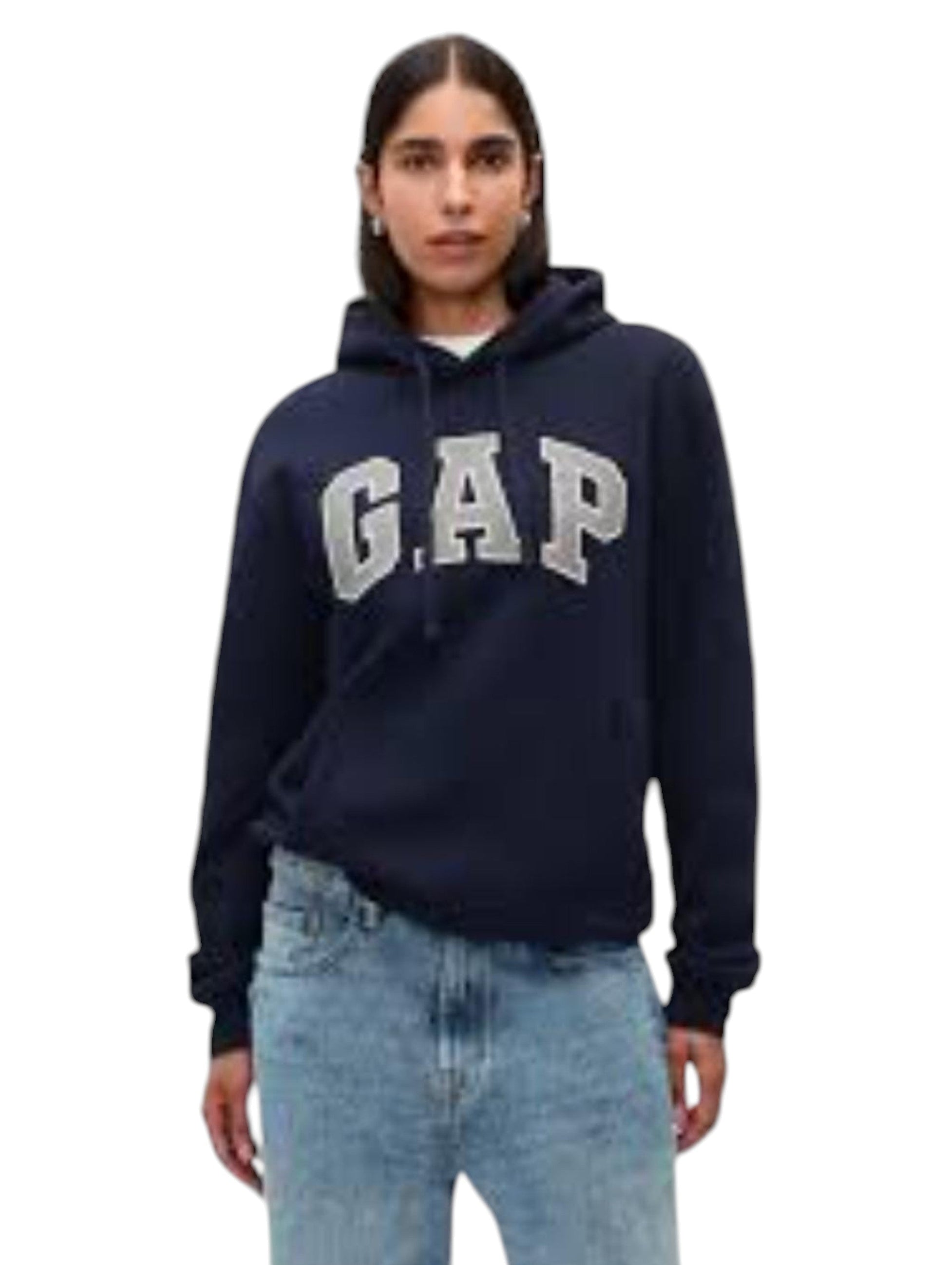 Women's Brand Logo Printed Hoodie,Navy