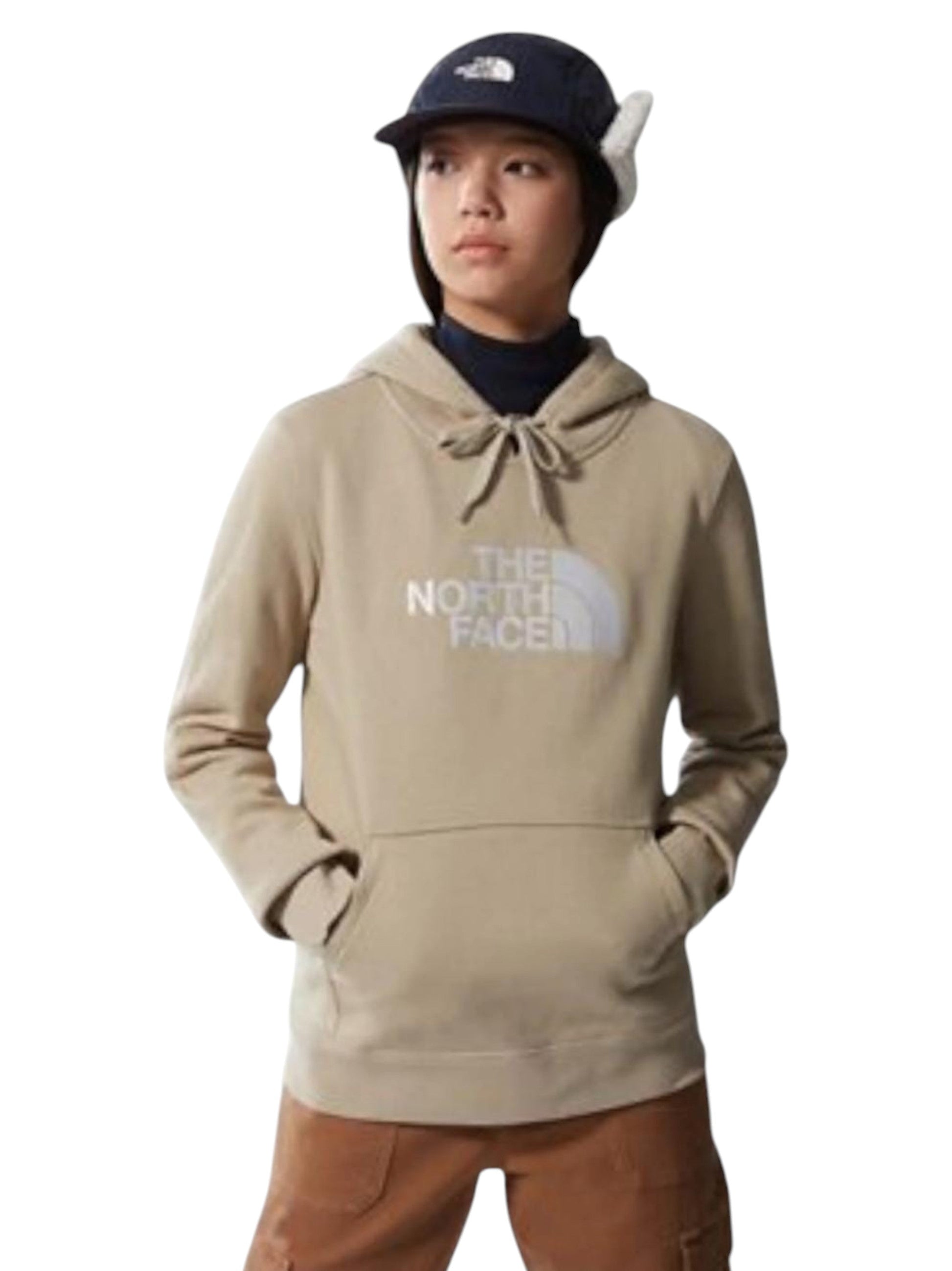 Women's Brand Logo Printed Hoodie,Light Beige