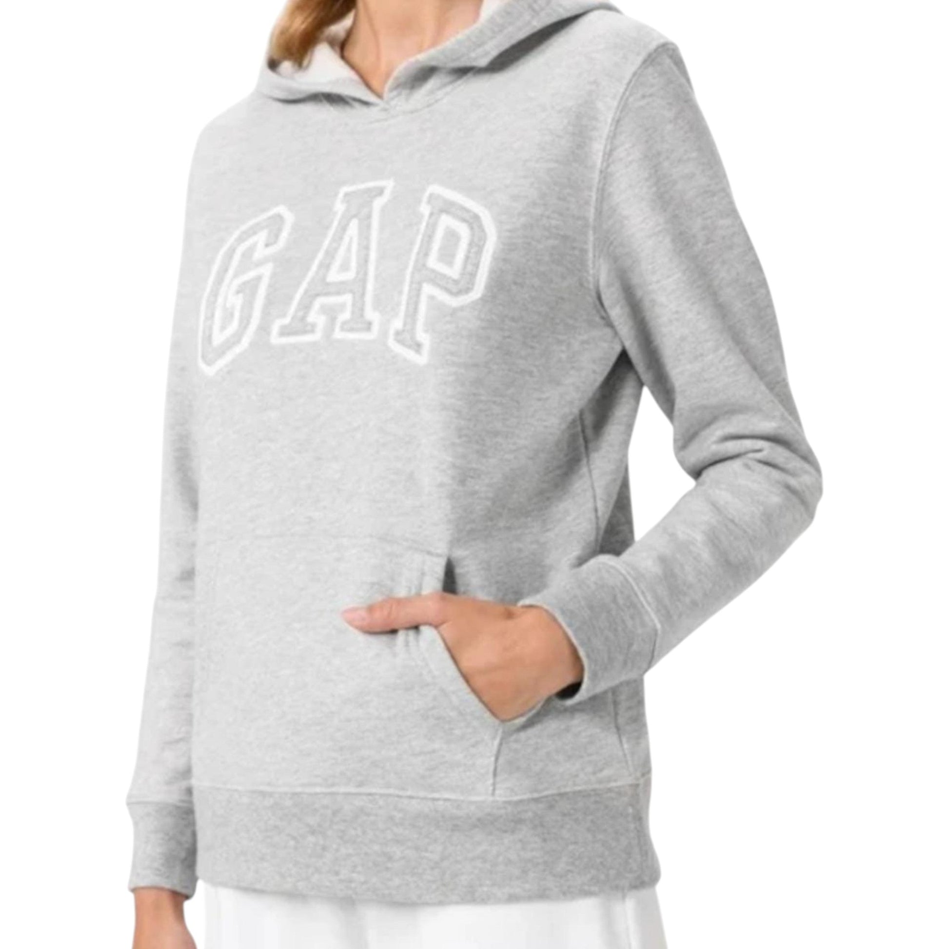 Women's Brand Logo Printed Hoodie,Light Grey