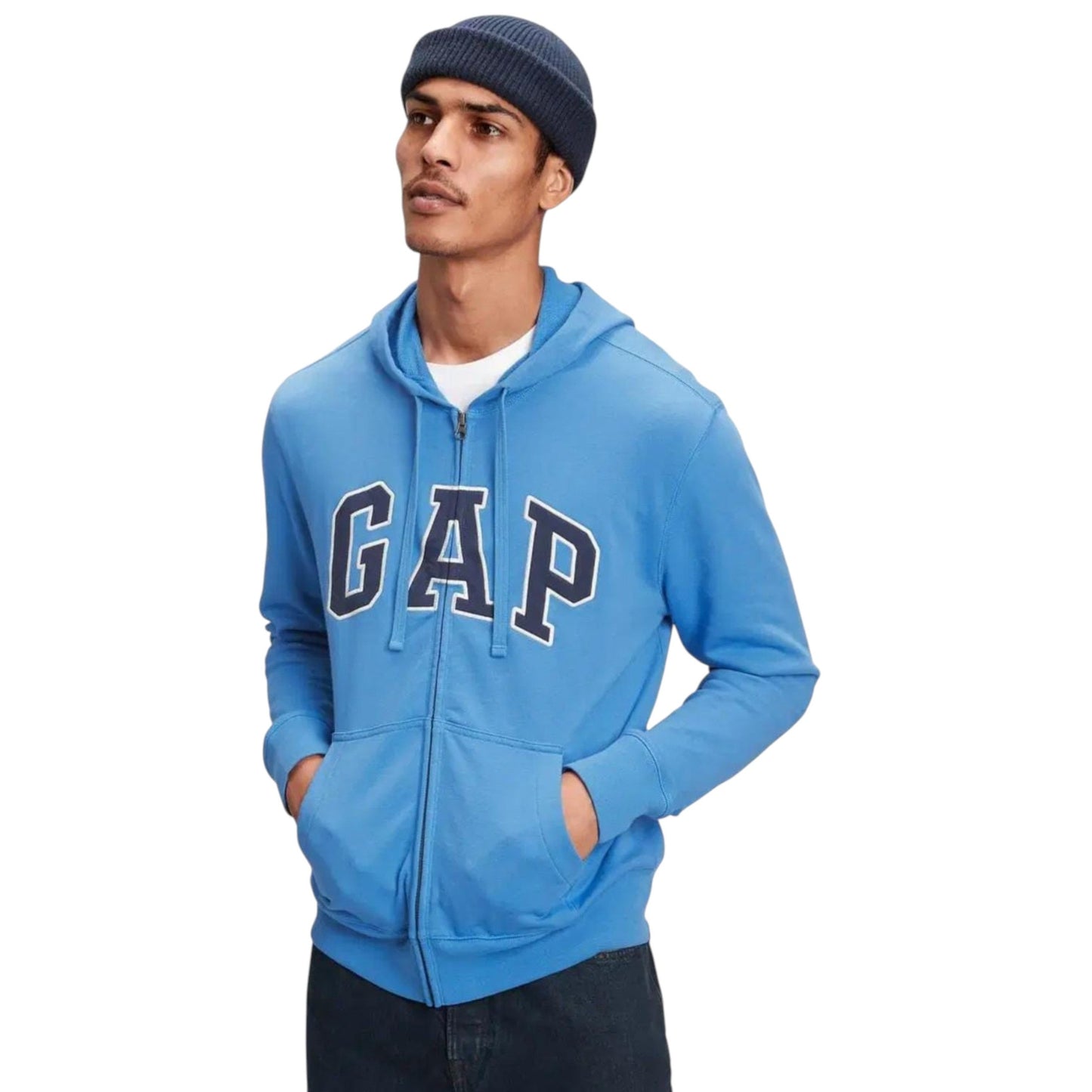 Men's Brand Logo Printed Hoodie,Blue