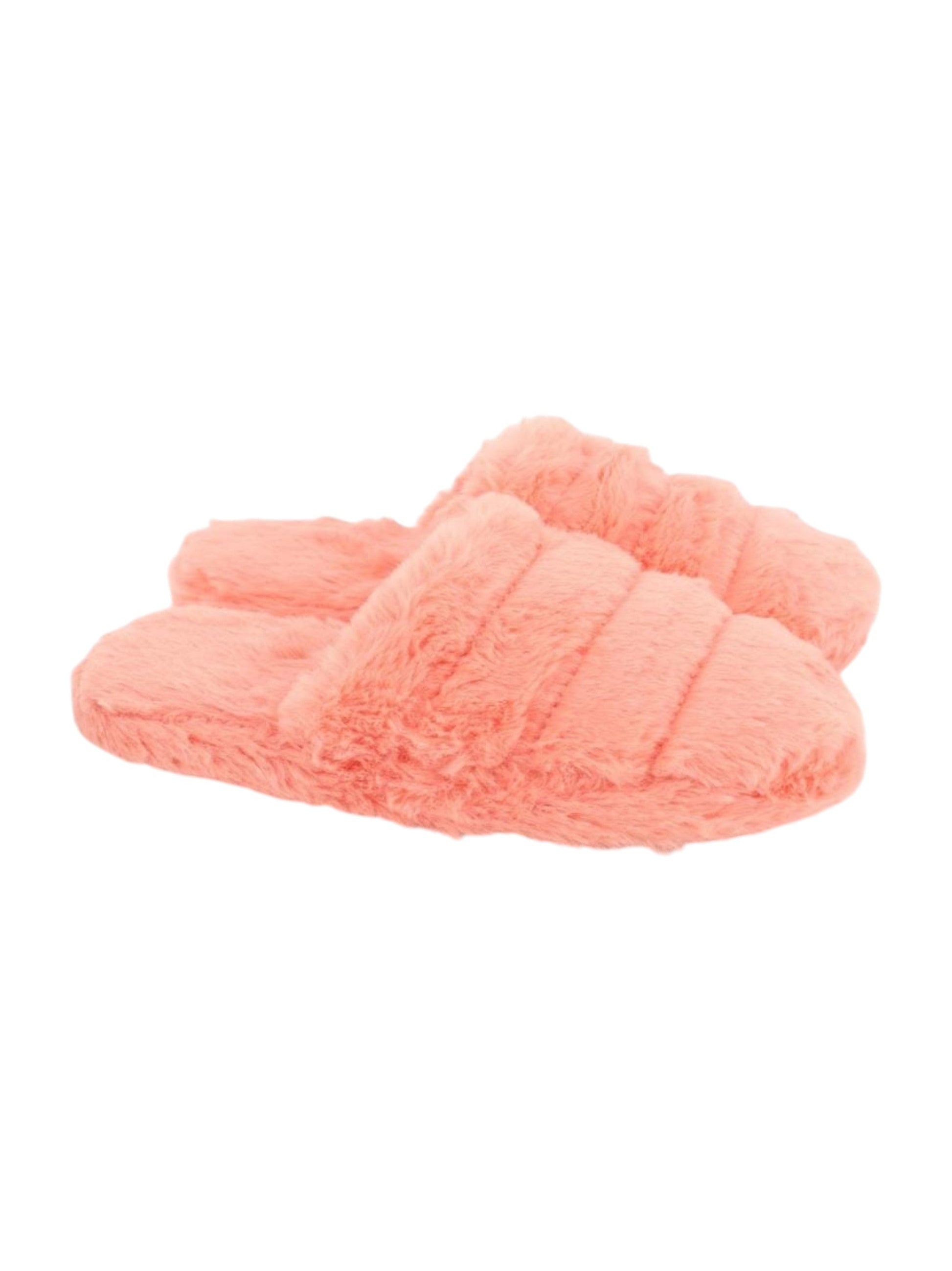 Women's Faux Fur Slippers,Peach