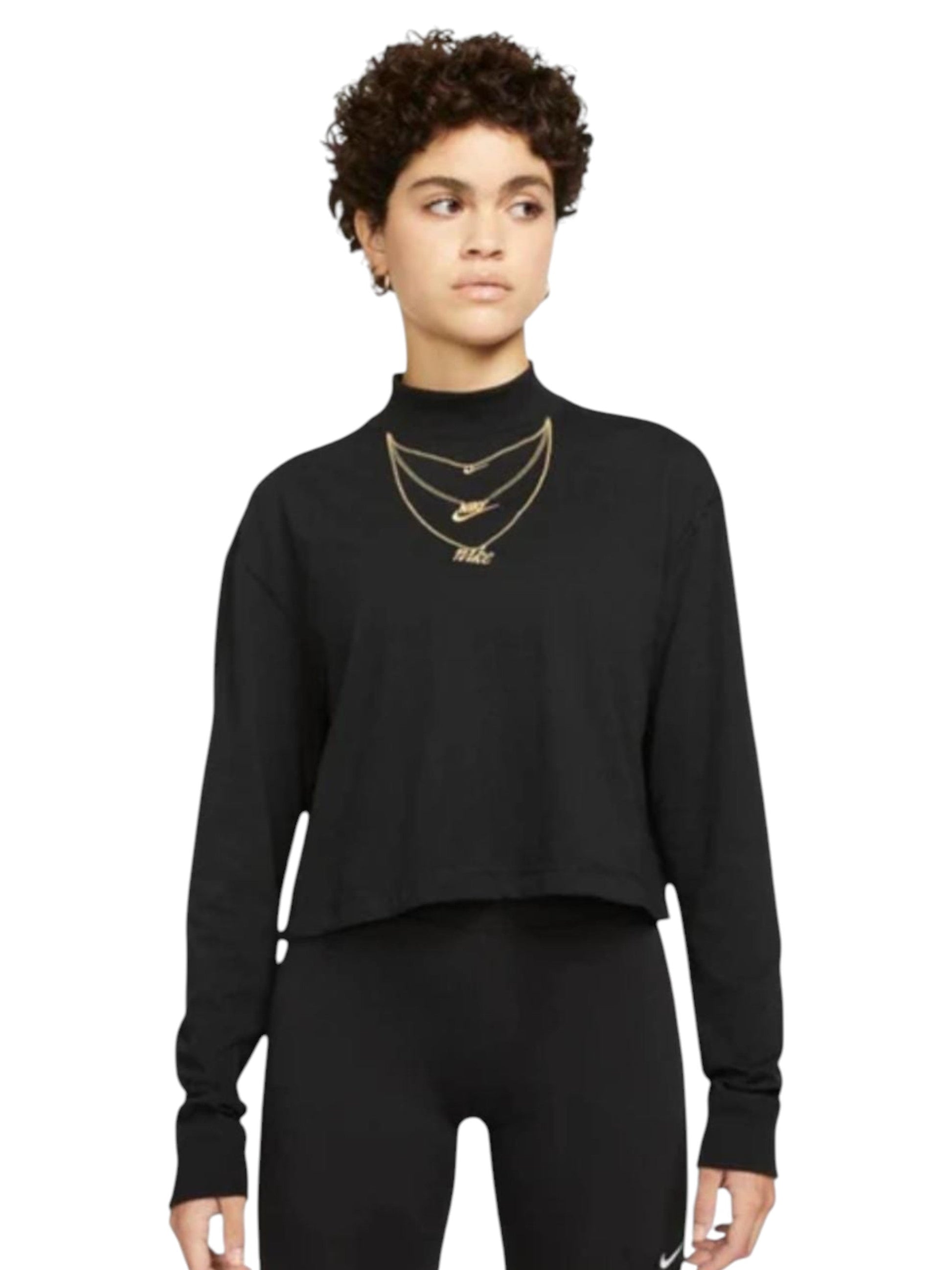 Women's Brand Logo Printed Top,Black