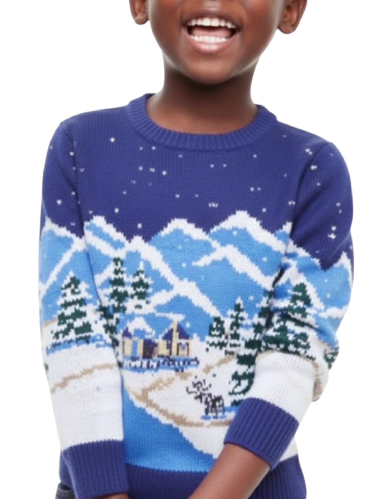 Kids Boy's Graphic Knitted Sweaters,Navy