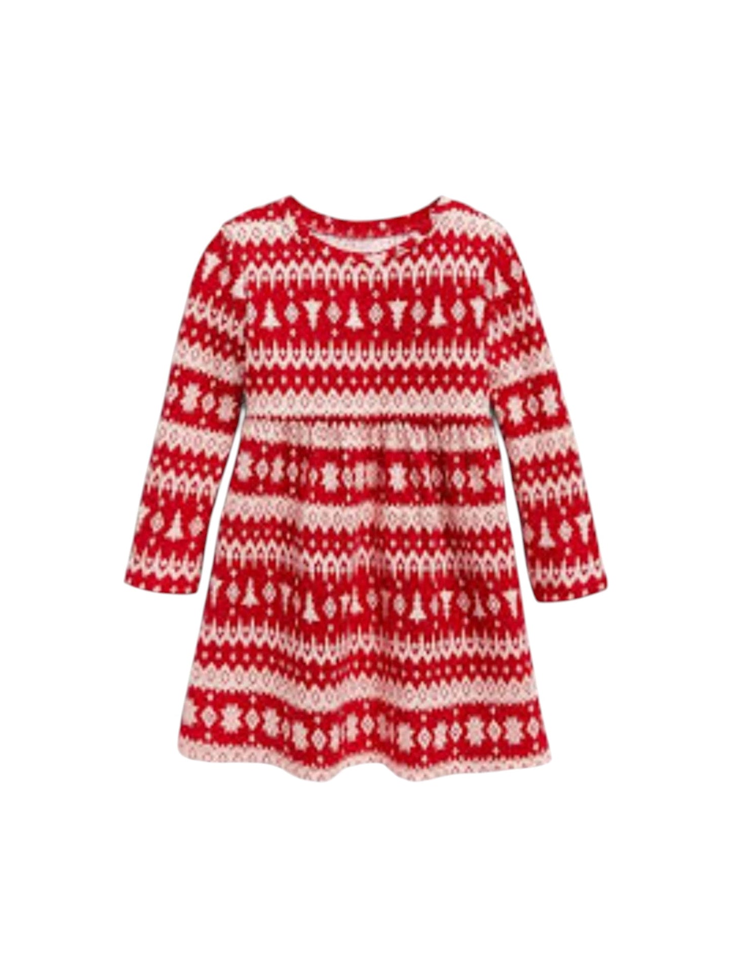 Kids Girl's Graphic Knitted Dress,Red