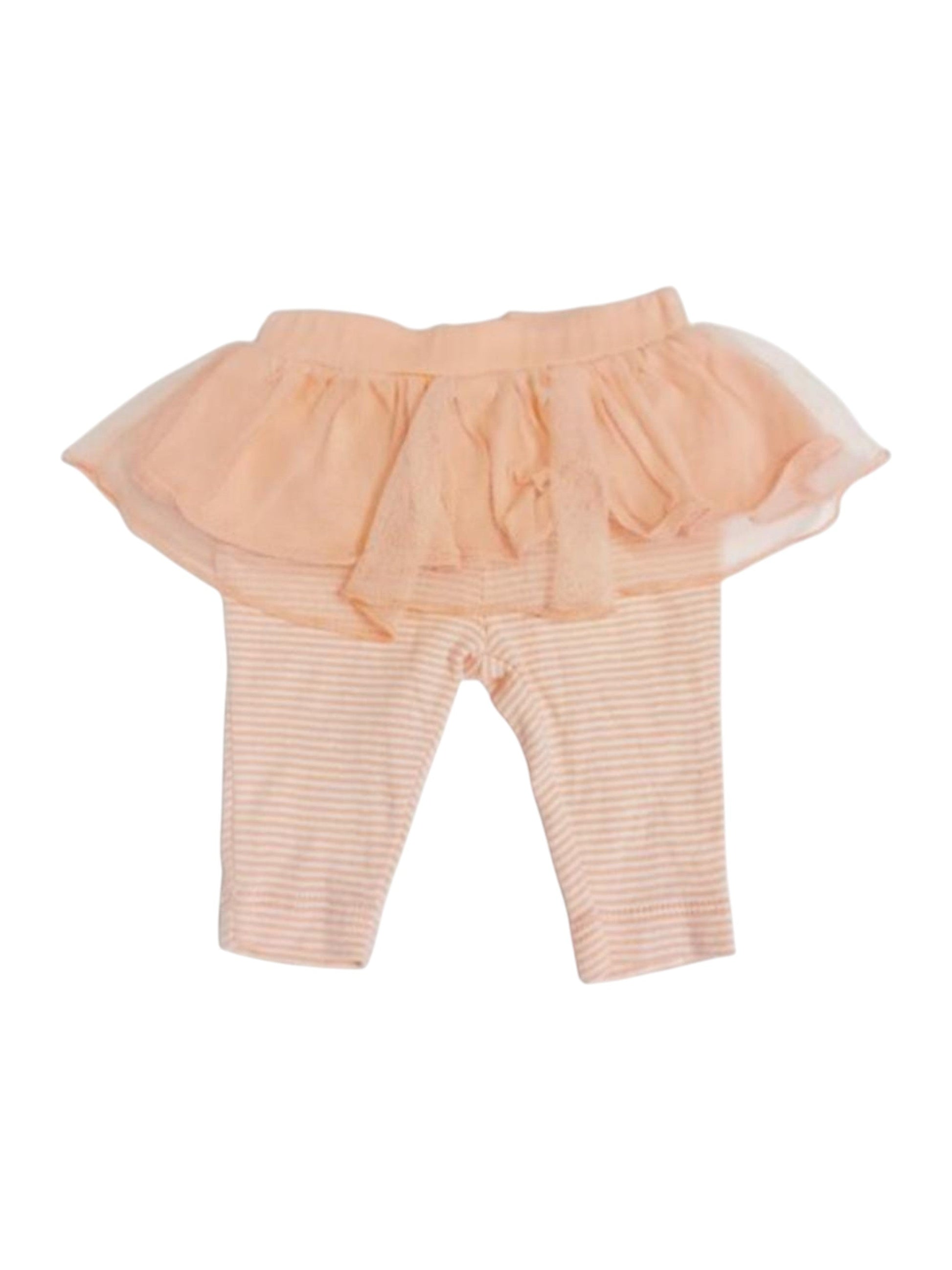 Kids Girl's Ruffled Striped Pant,Light Peach