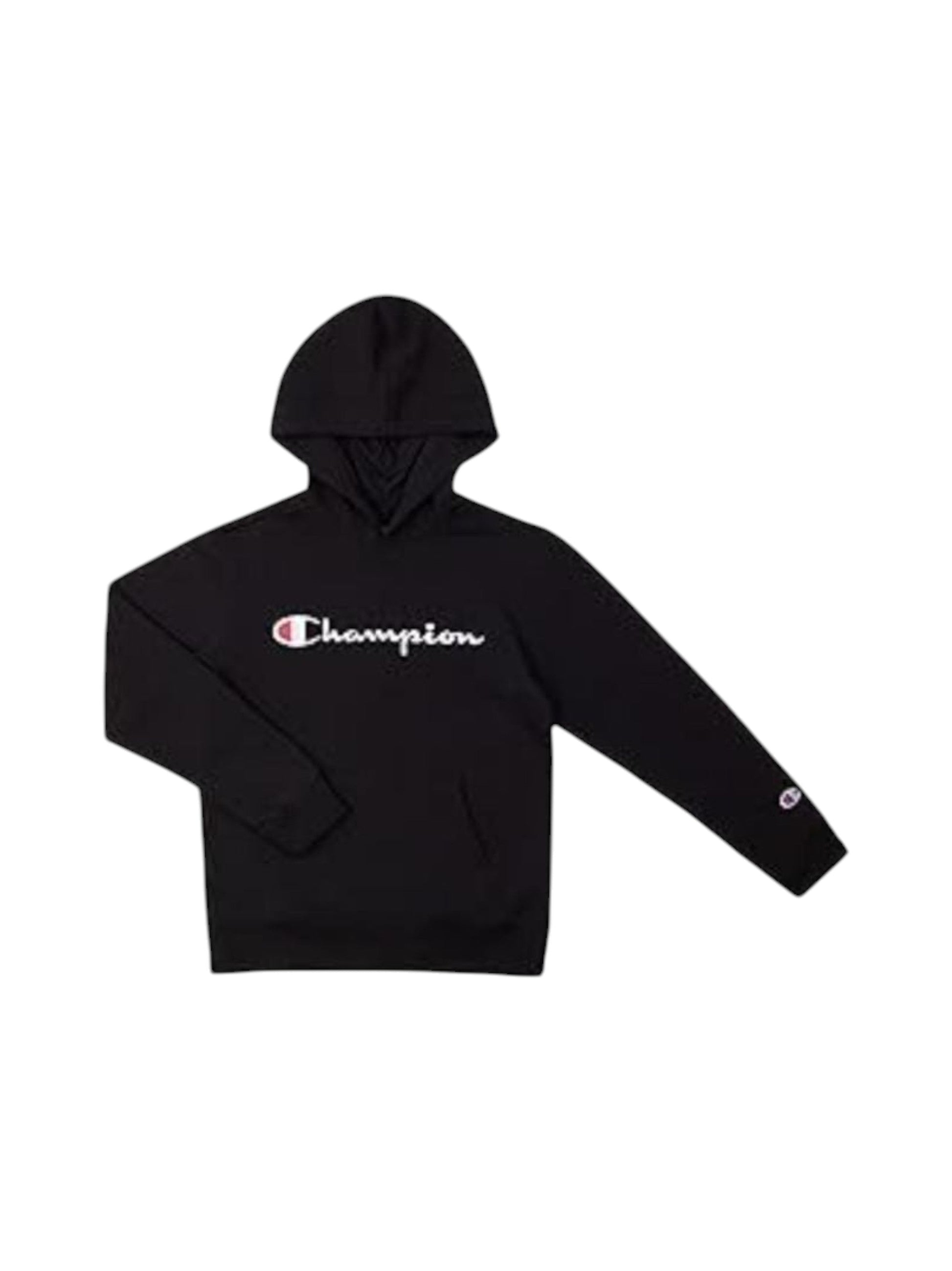 Kids Boy's Logo Embroidered Hoodie,Black