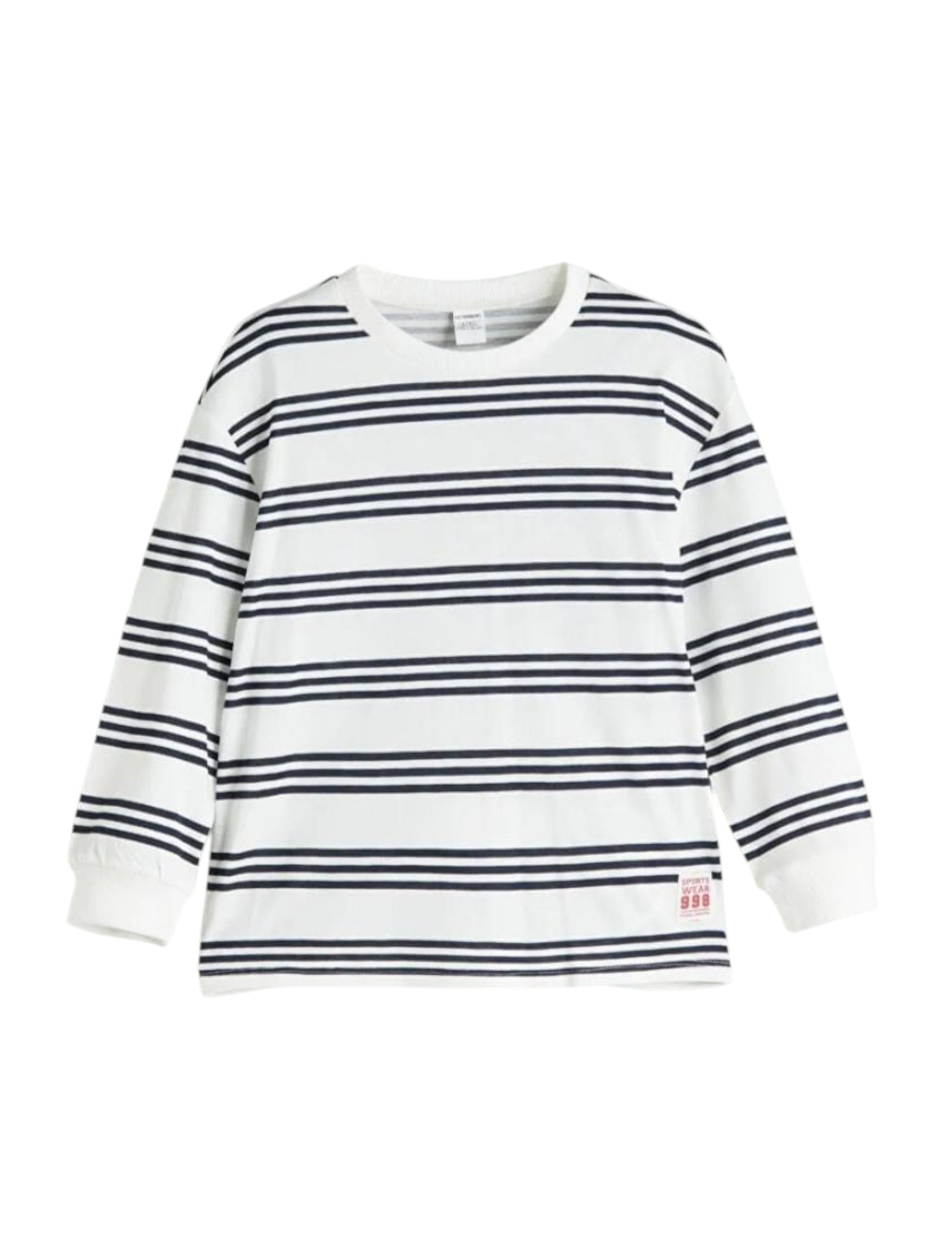 Kids Boy's Striped Top,White
