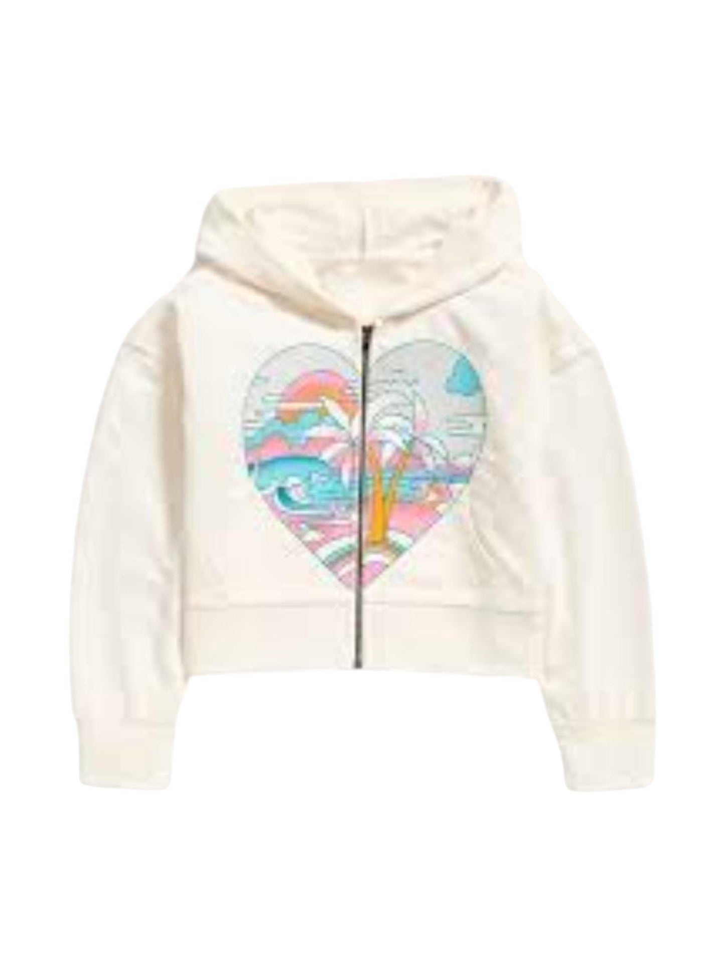 Kids Girl's Graphic Printed Hoodie,Off White