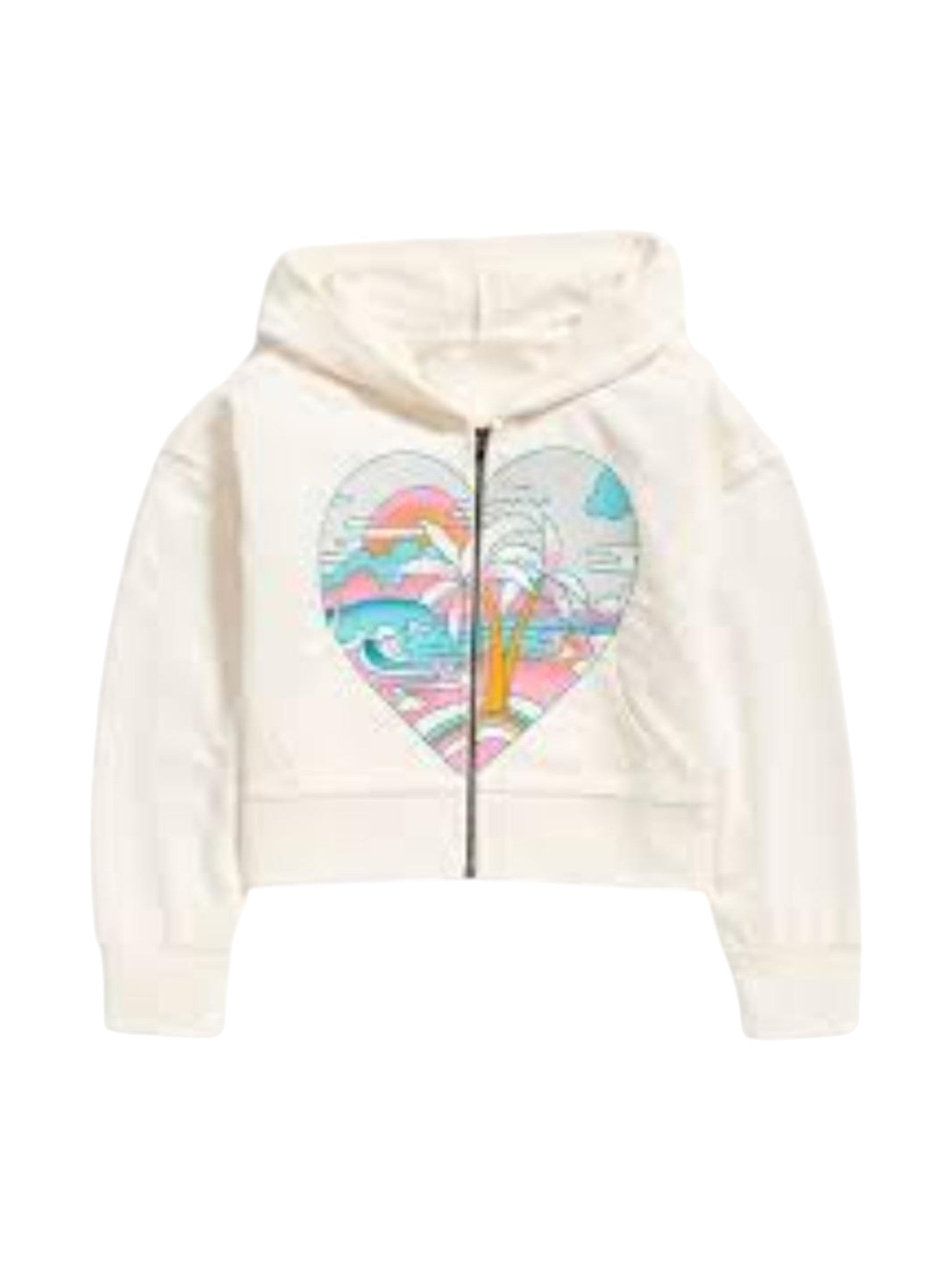 Kids Girl's Graphic Printed Hoodie,Off White