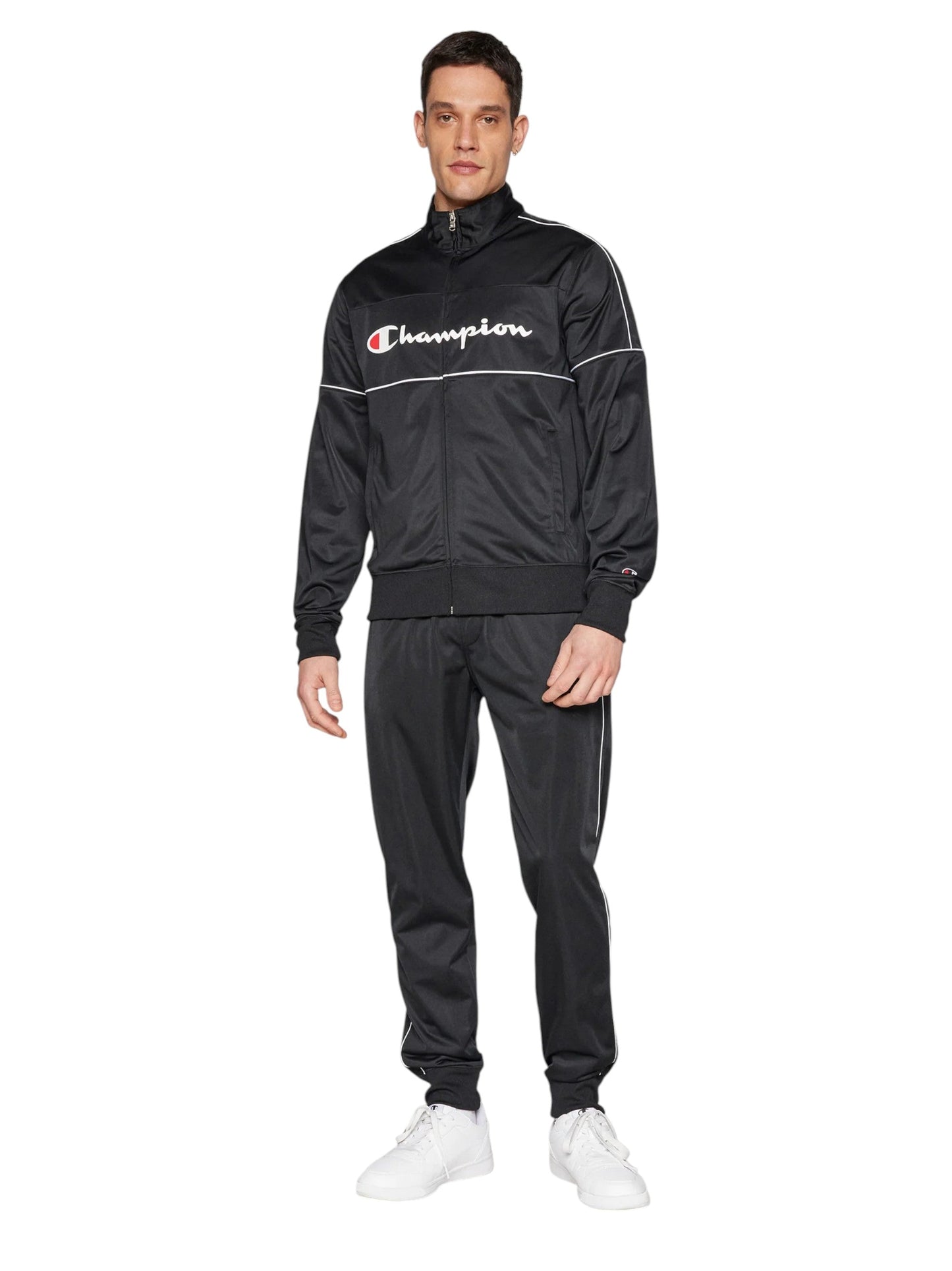 Men's Logo Printed Pajama Set,Black
