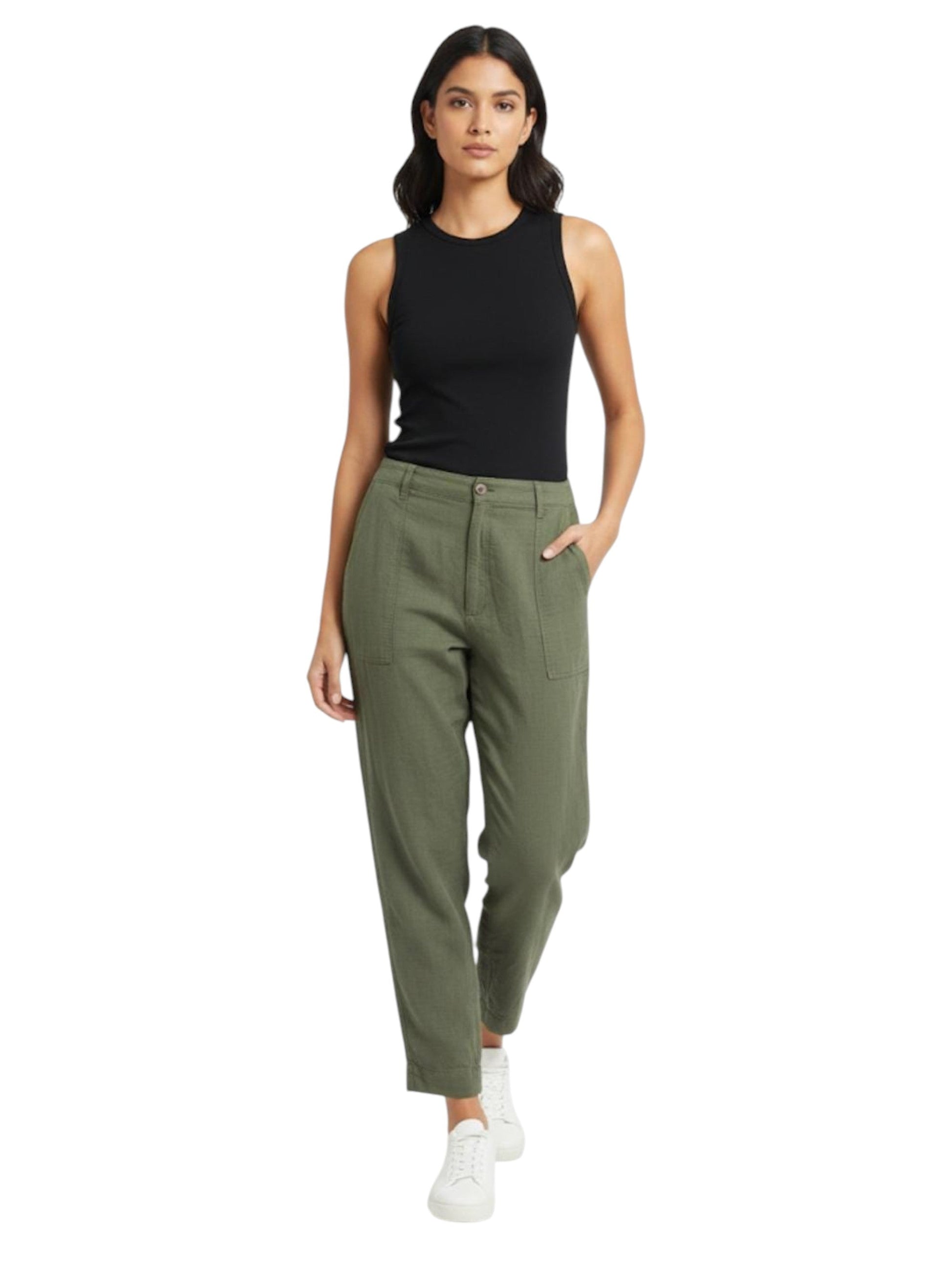 Women's Plain Pant,Green