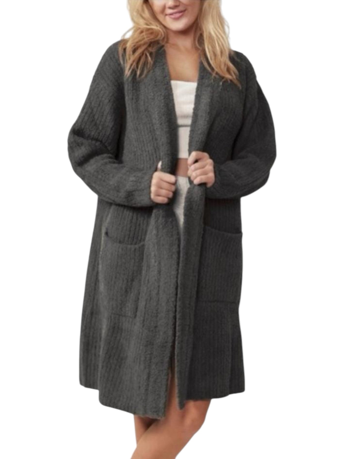 Women's Knitted Cardigan,Dark Grey