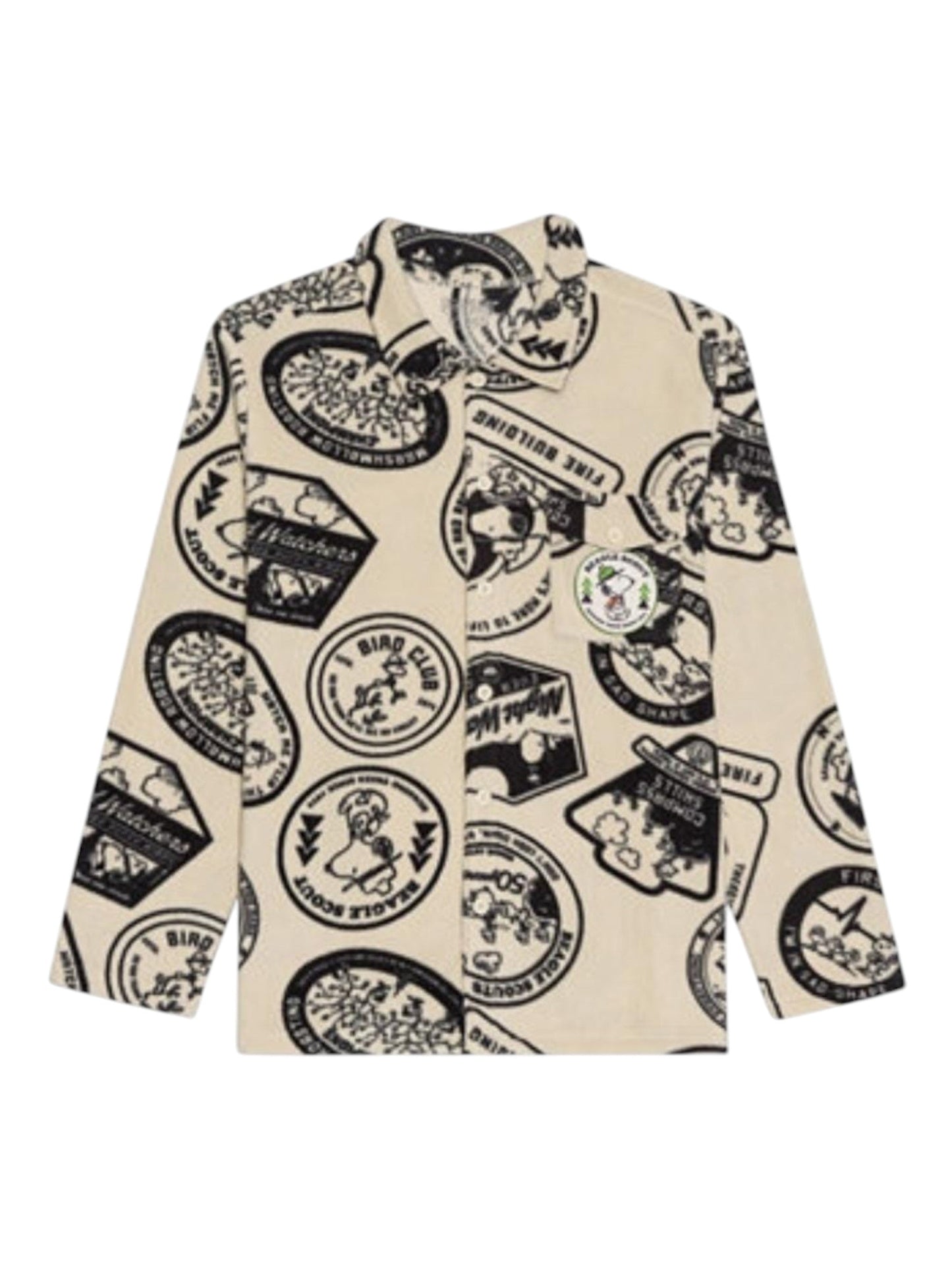 Men's Graphic Printed Sleepwear Top ,Light Beige/Black
