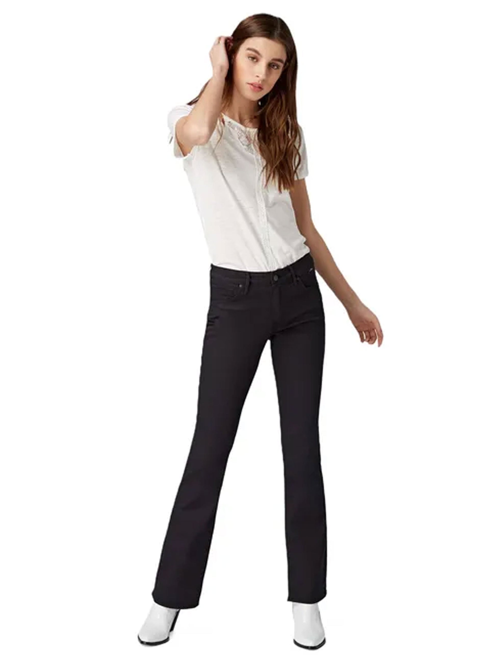 Women's Plain Solid Jeans,Black