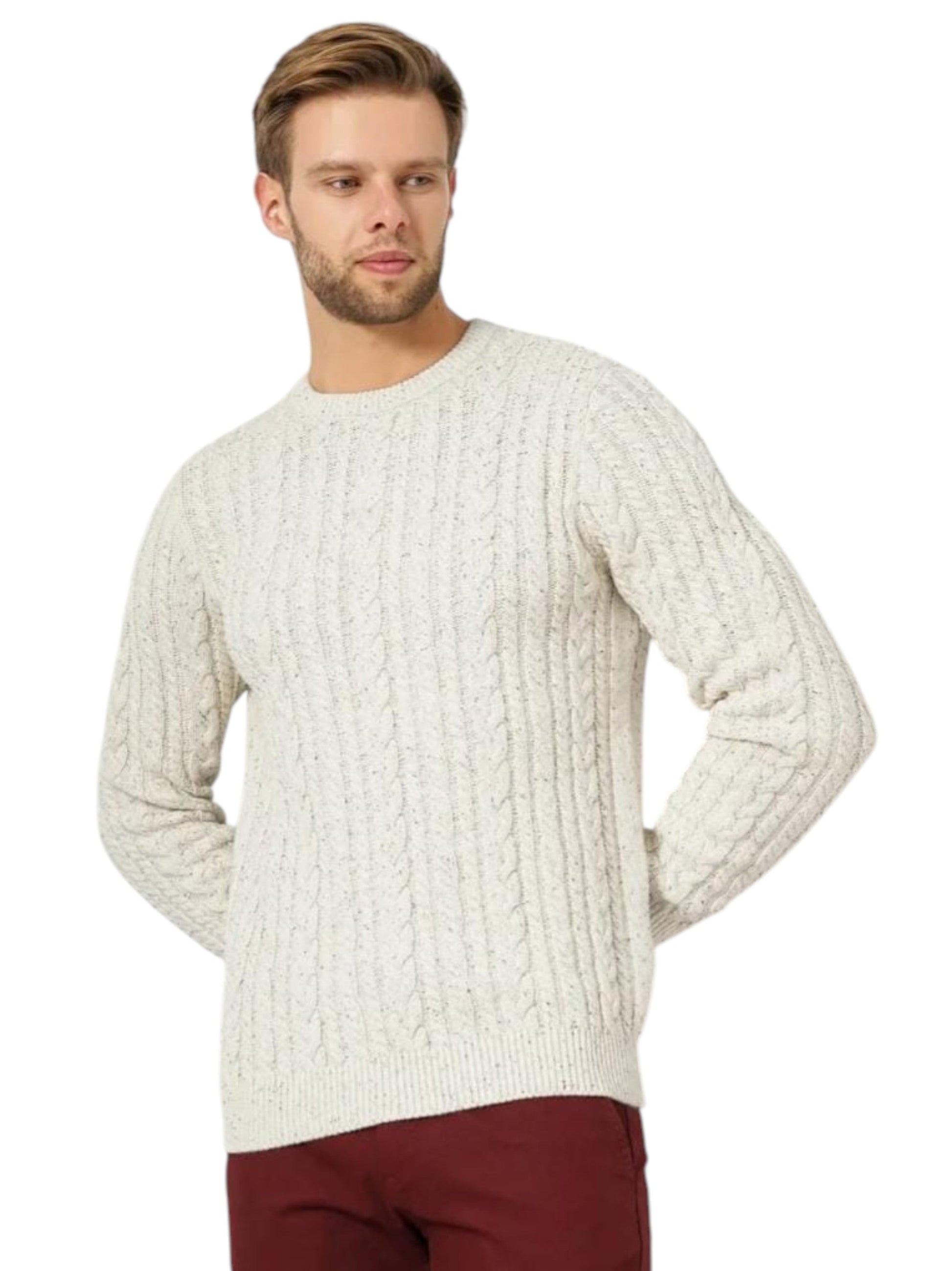 Men's Knitted Sweaters,Cream