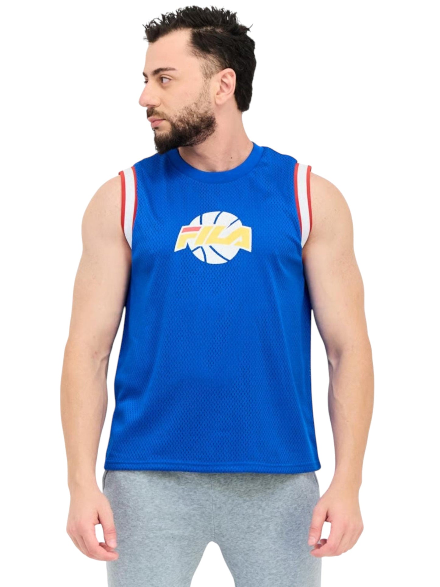 Men's Textured Basketball Top,Blue