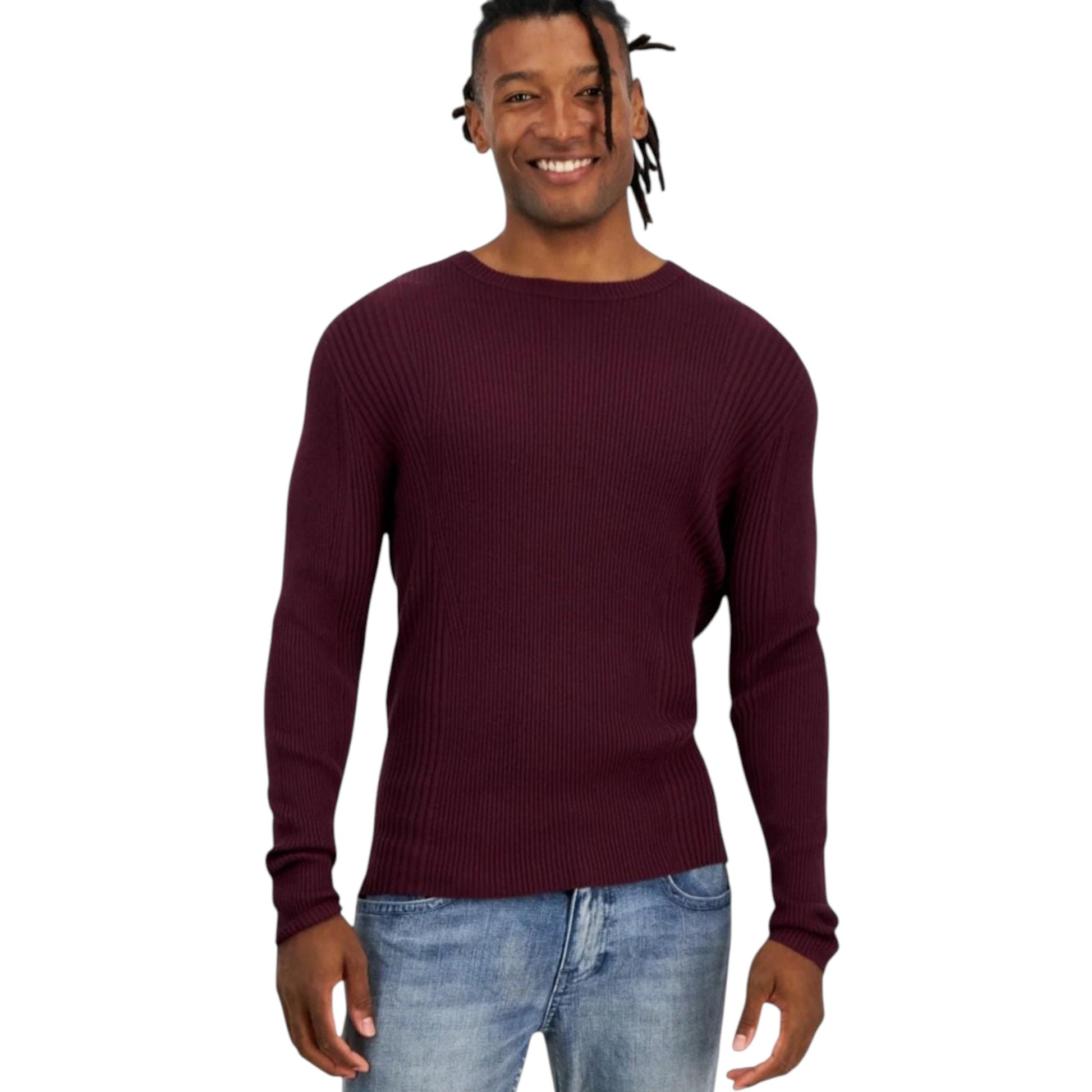 Men's Ribbed Top,Burgundy