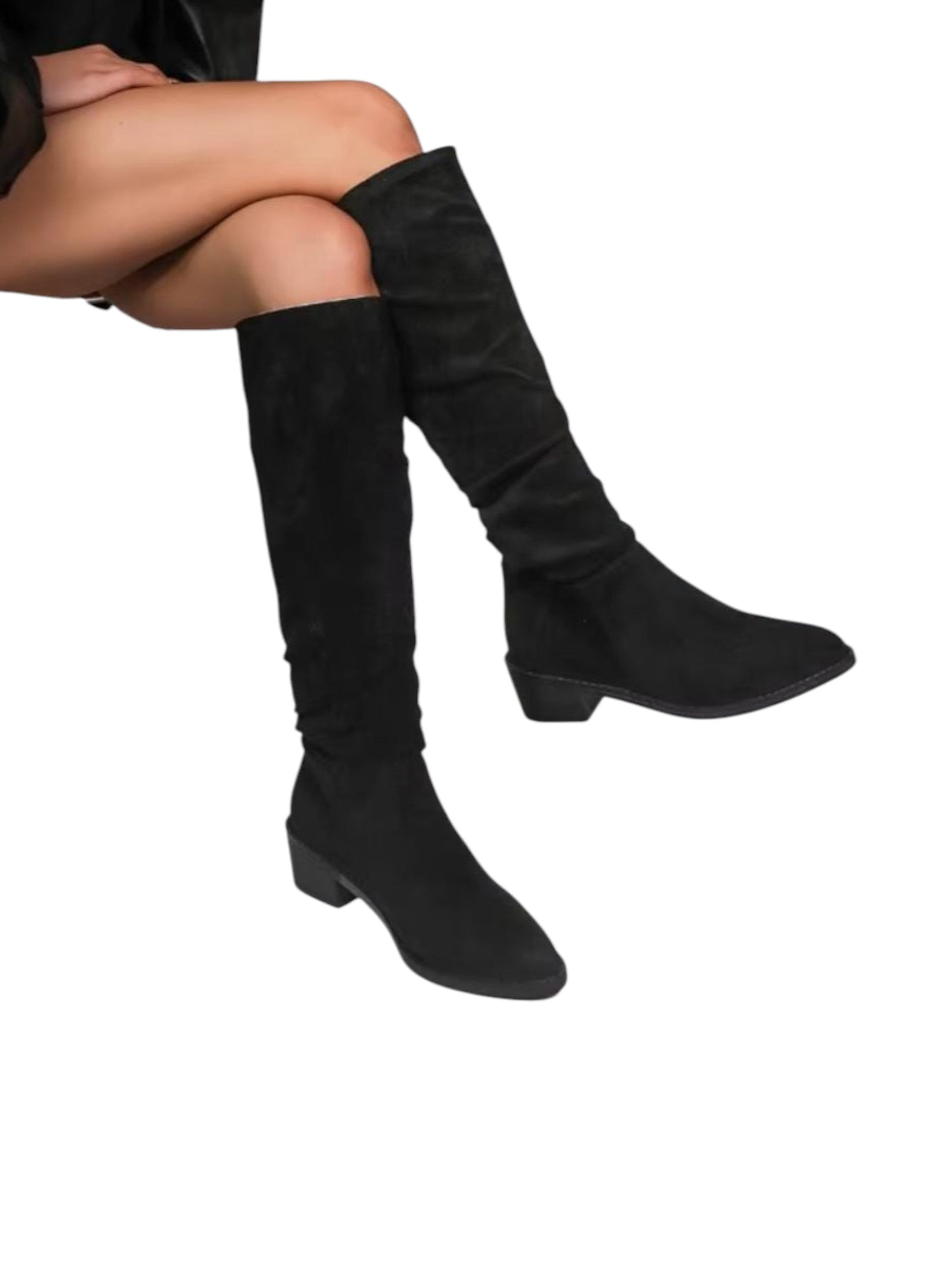 Women's Plain Knee High Boots,Back