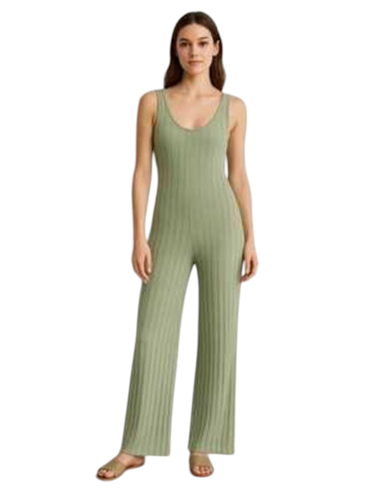 Women's Knitted Jumpsuit,Green