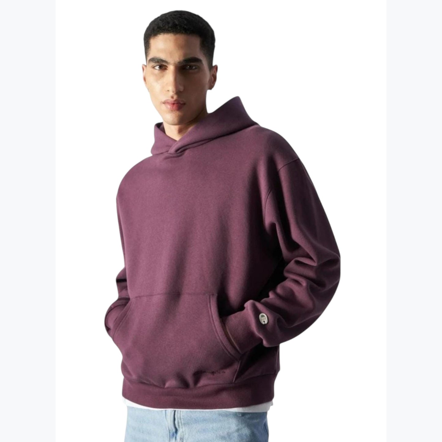 Men's Plain Hoodie,Mauve