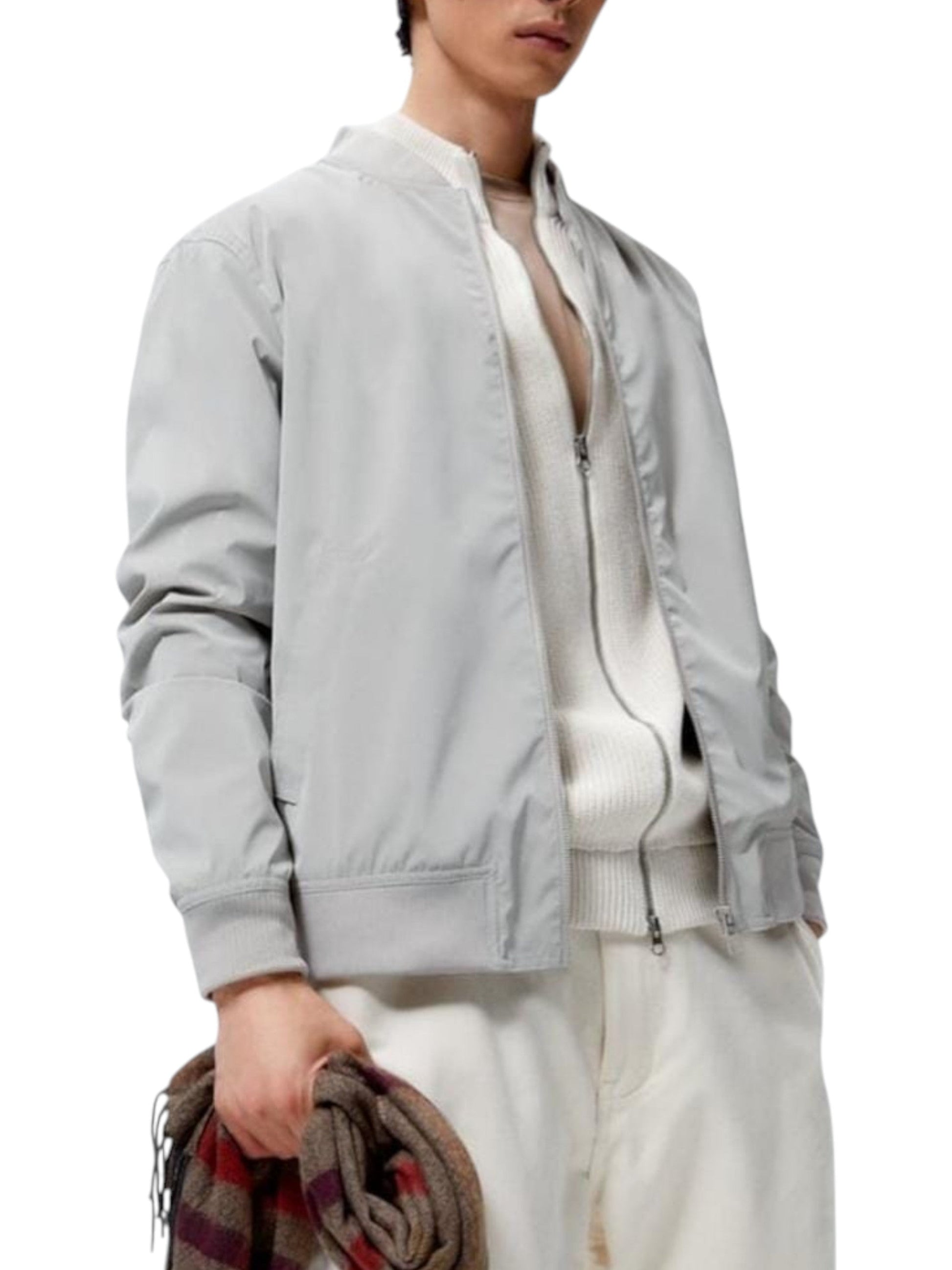 Men's Plain Solid Jacket,Stone