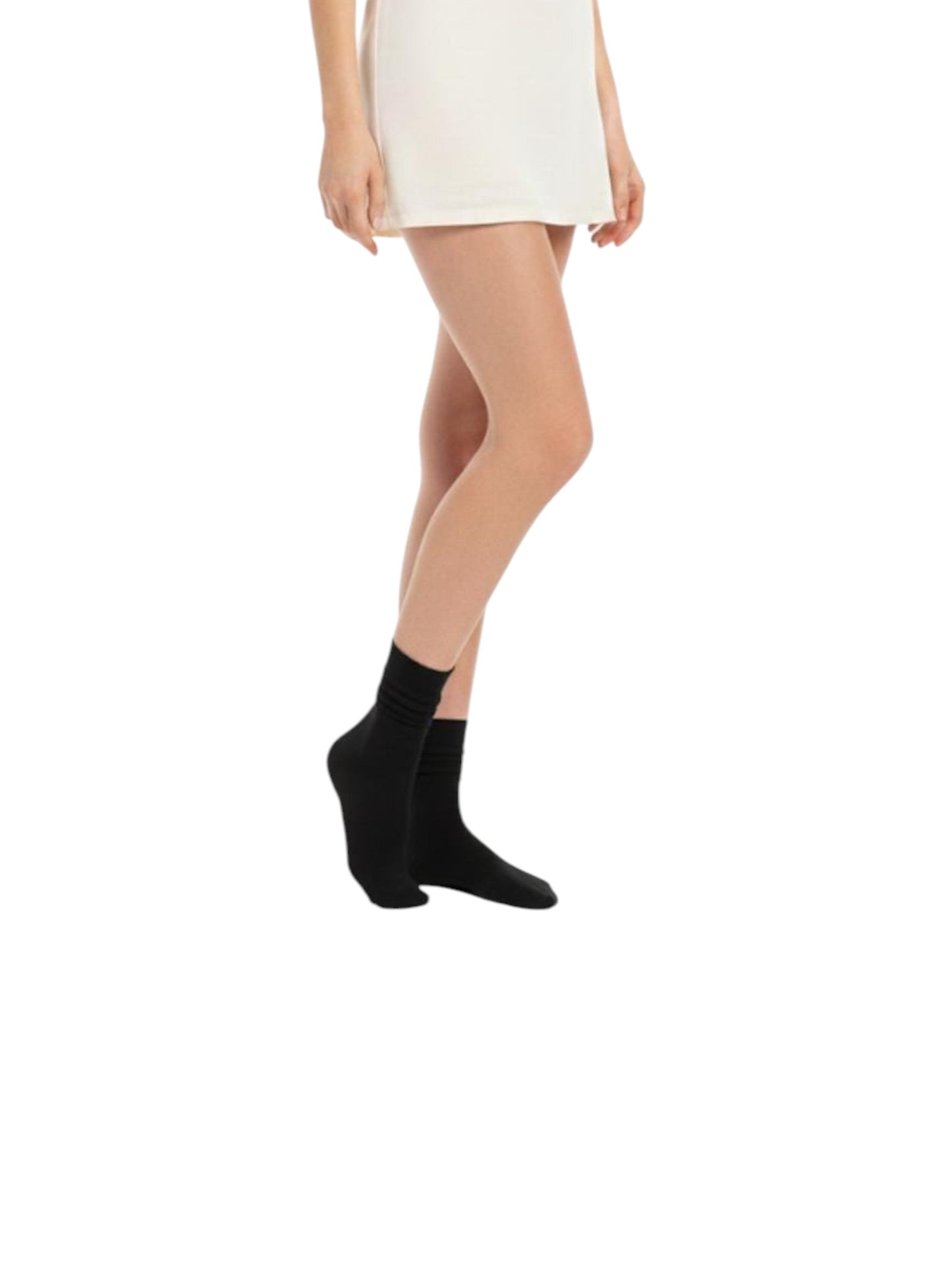 Women's Plain Sheer High Top Socks,Black