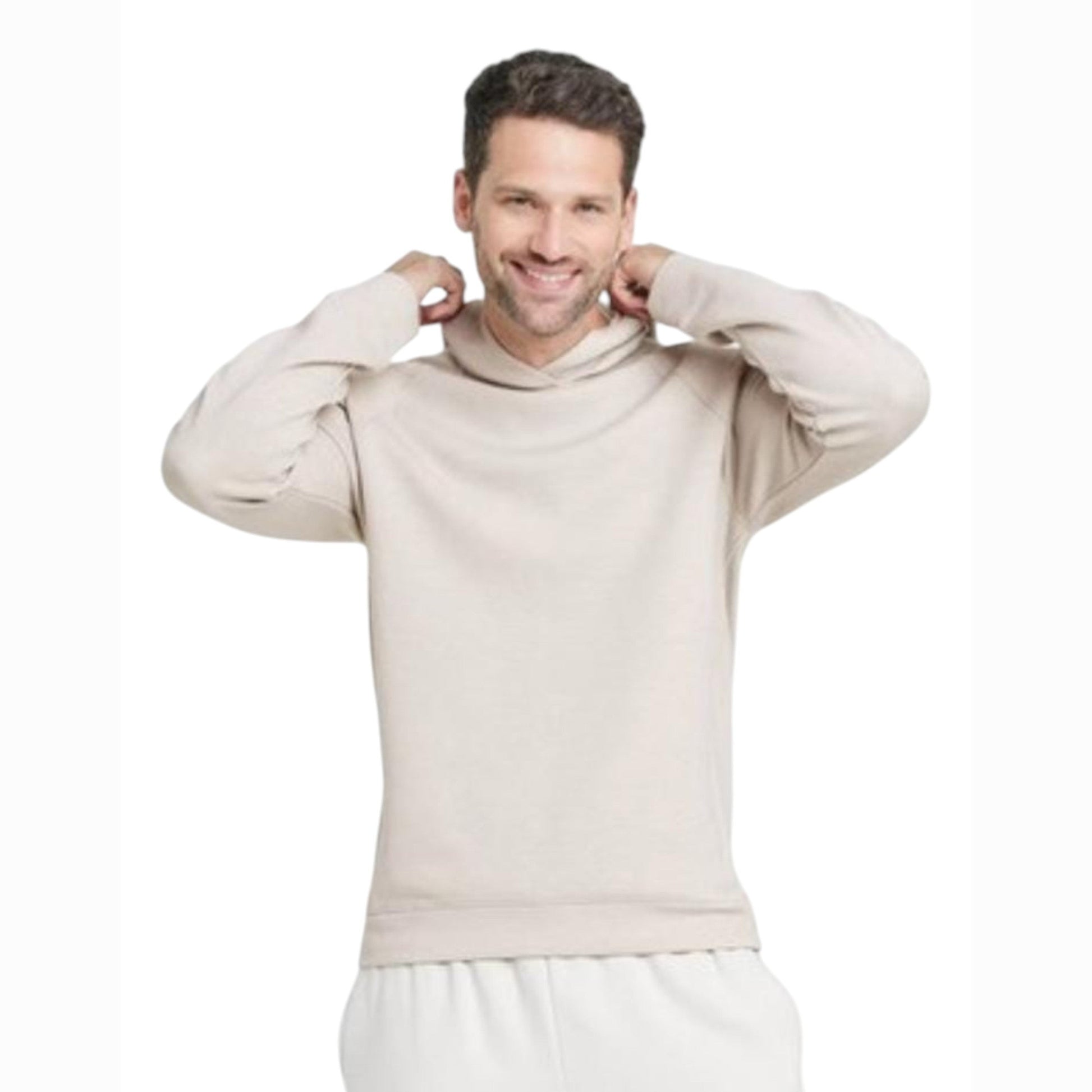 Men's Plain Hoodie,Light Beige