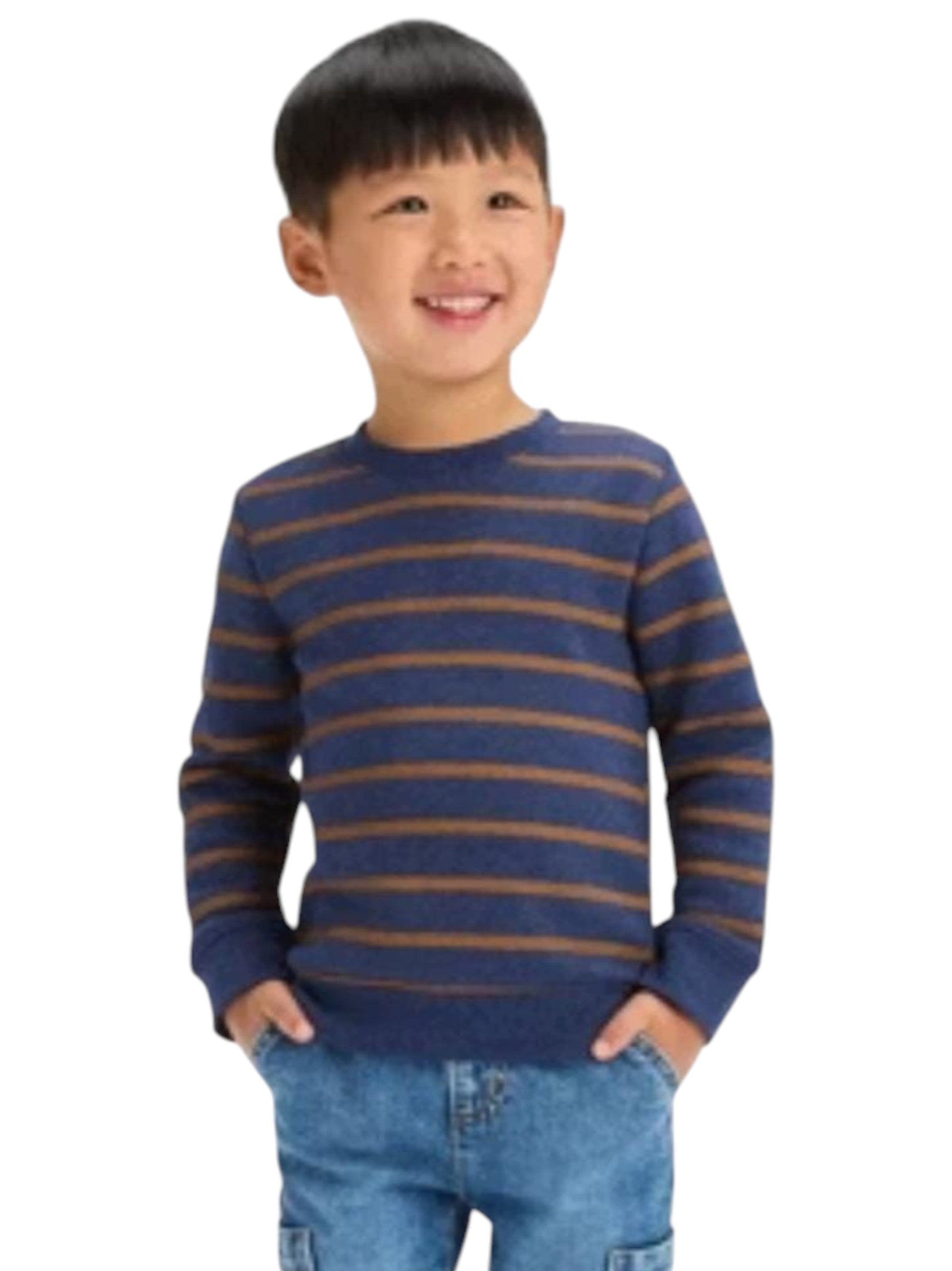 Kids Boy's Striped Sweaters,Navy