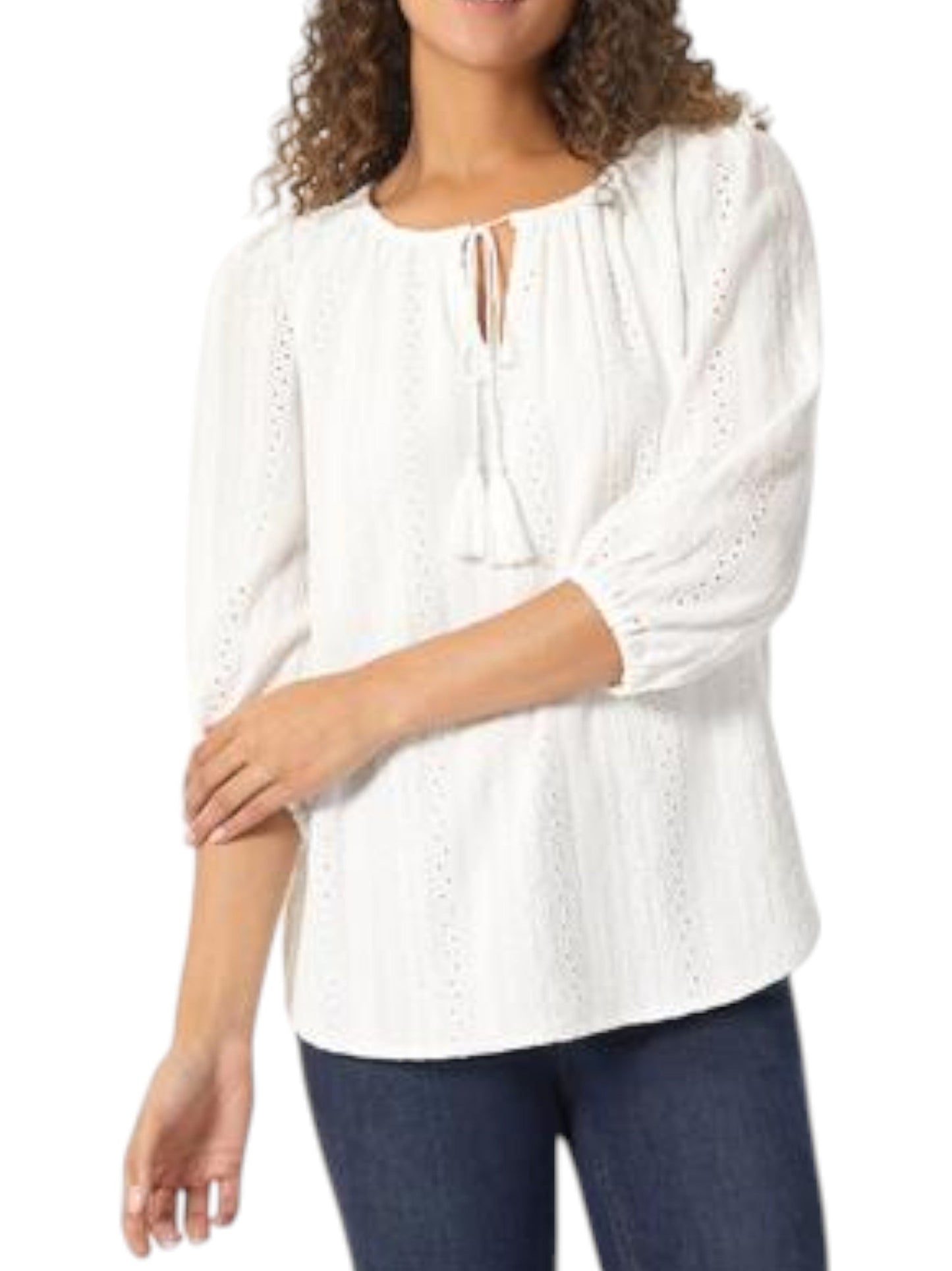 Women's Textured Top,White