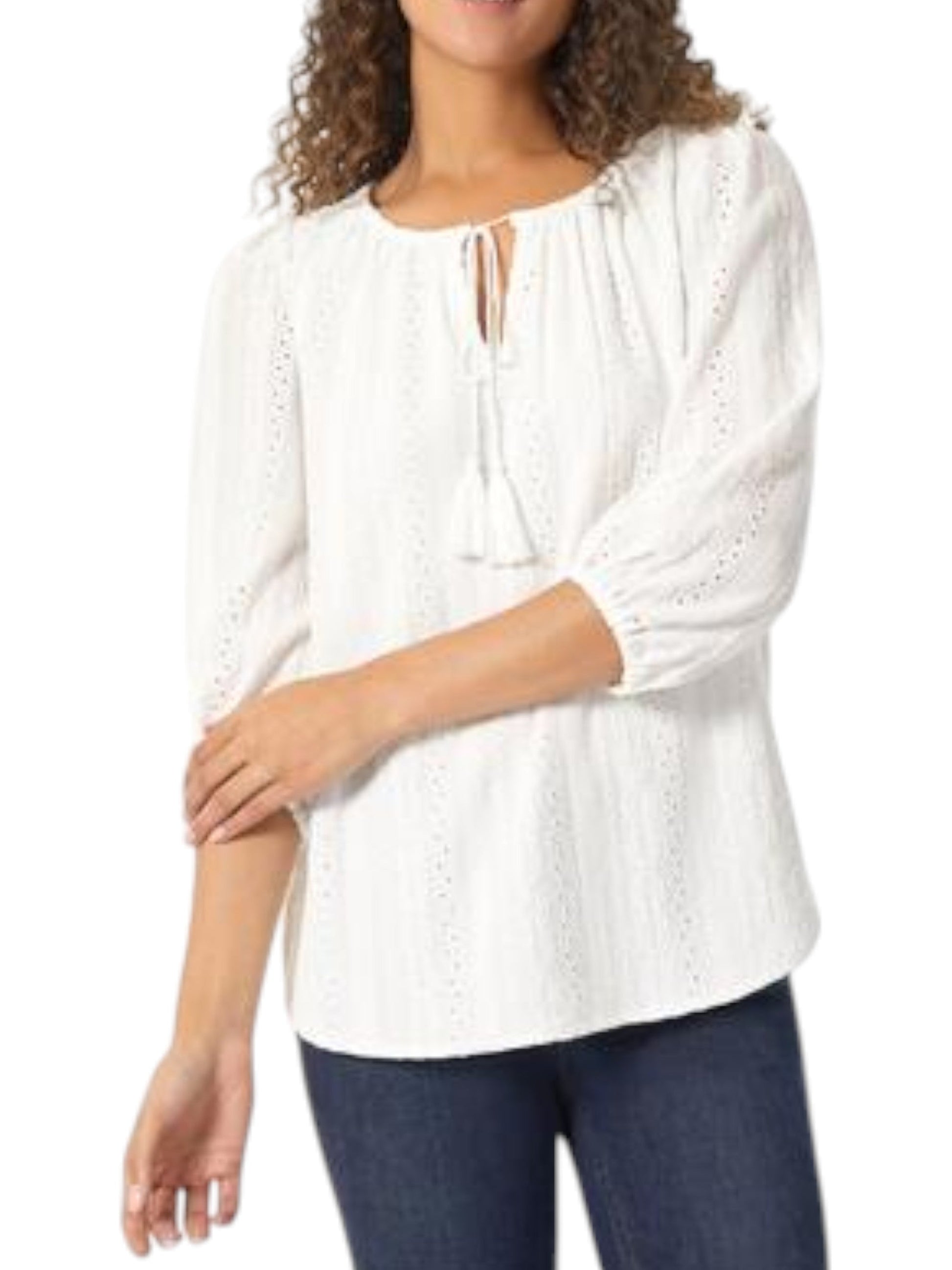 Women's Textured Top,White