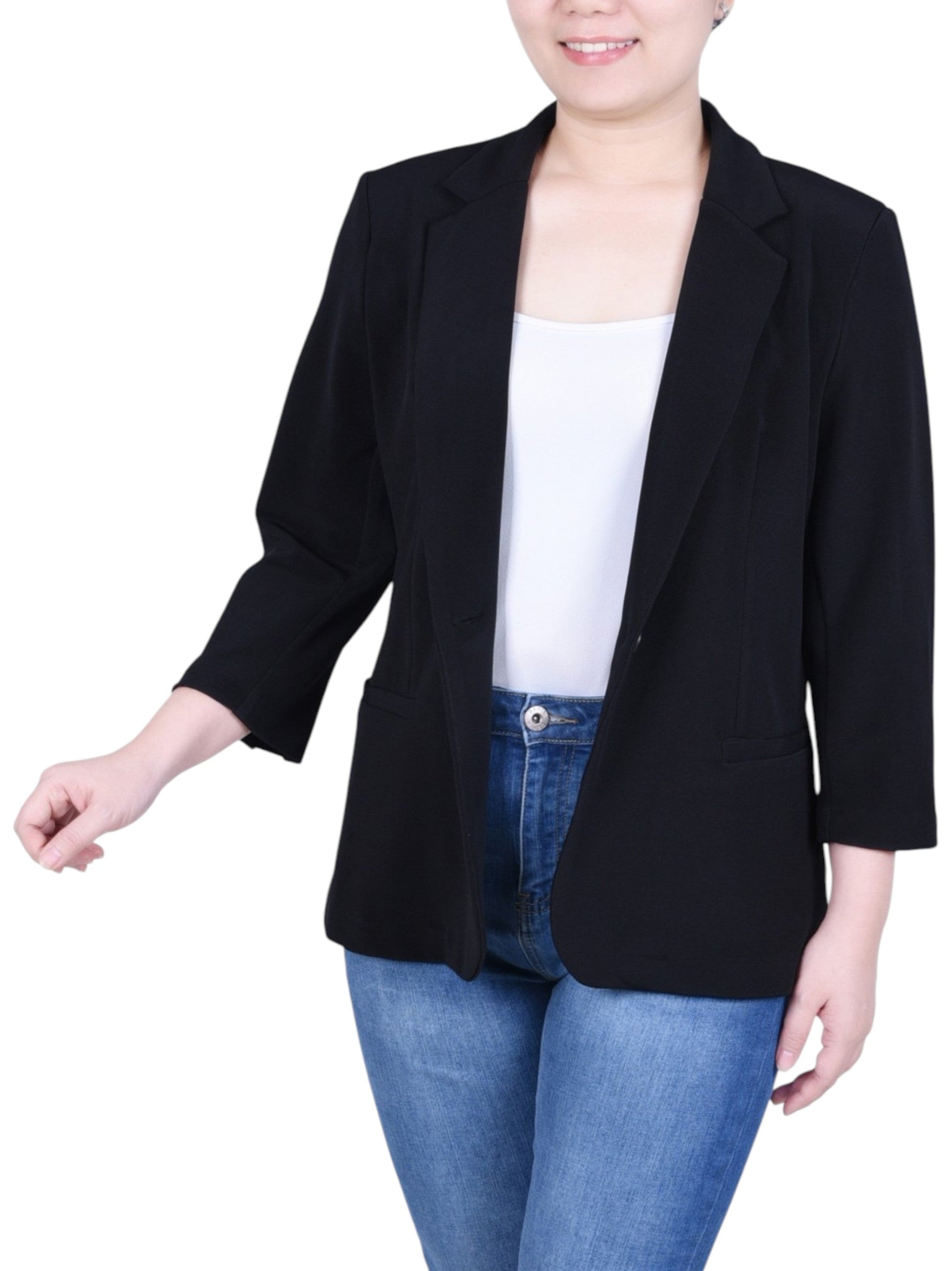 Women's Plain Blazer,Black