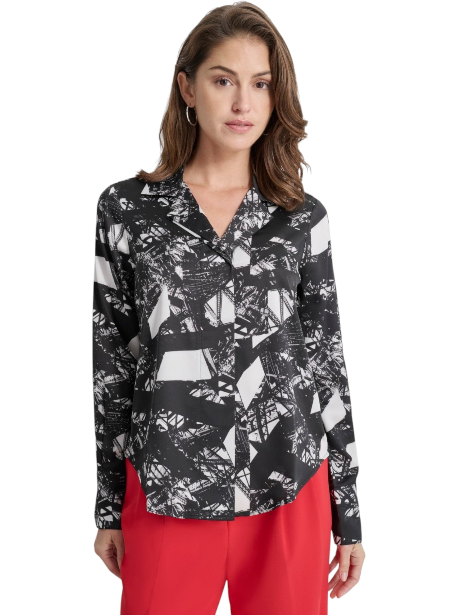 Women's Printed Chemise,Black