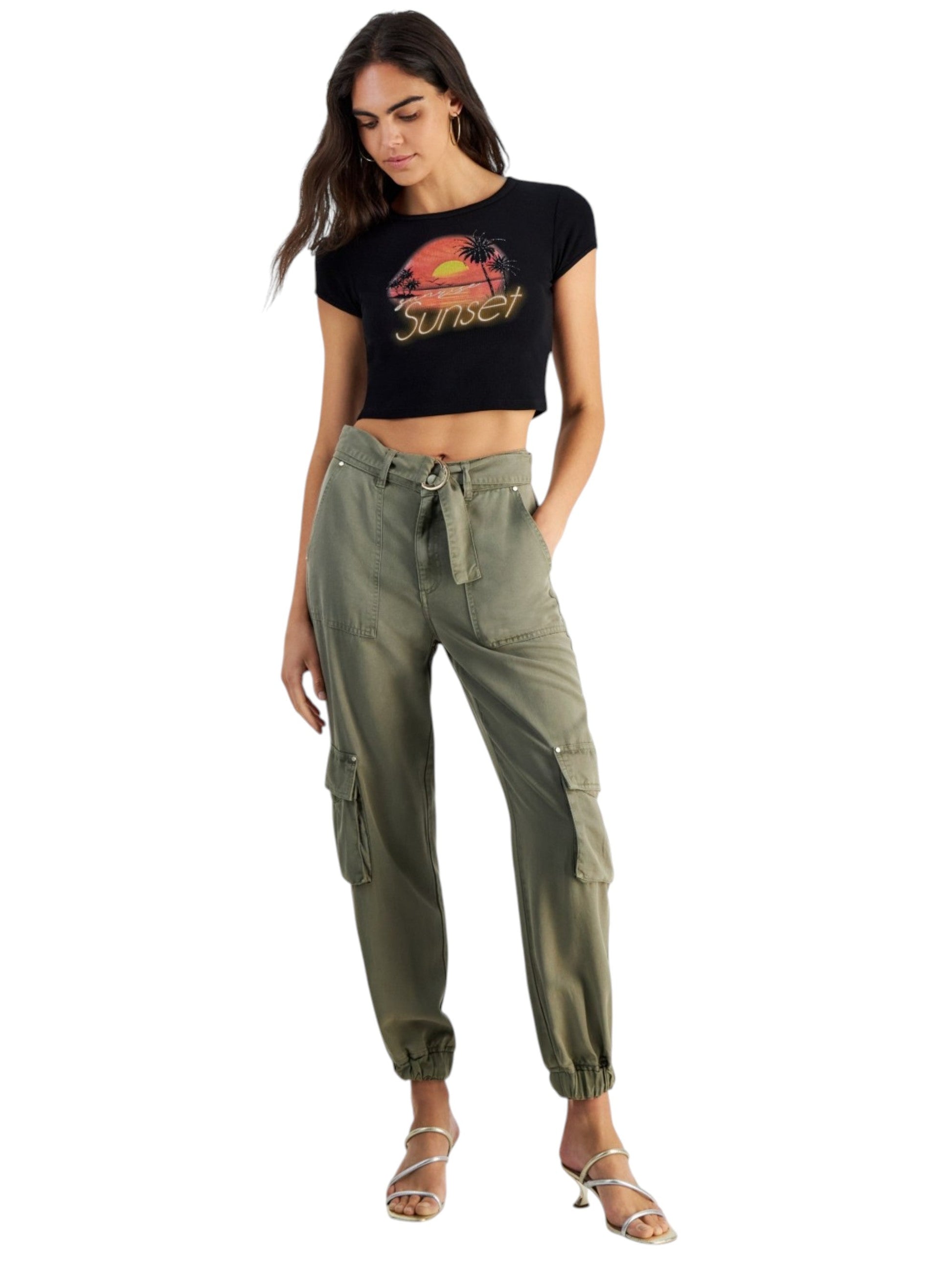 Women's Plain Casual Pant,Dust Green