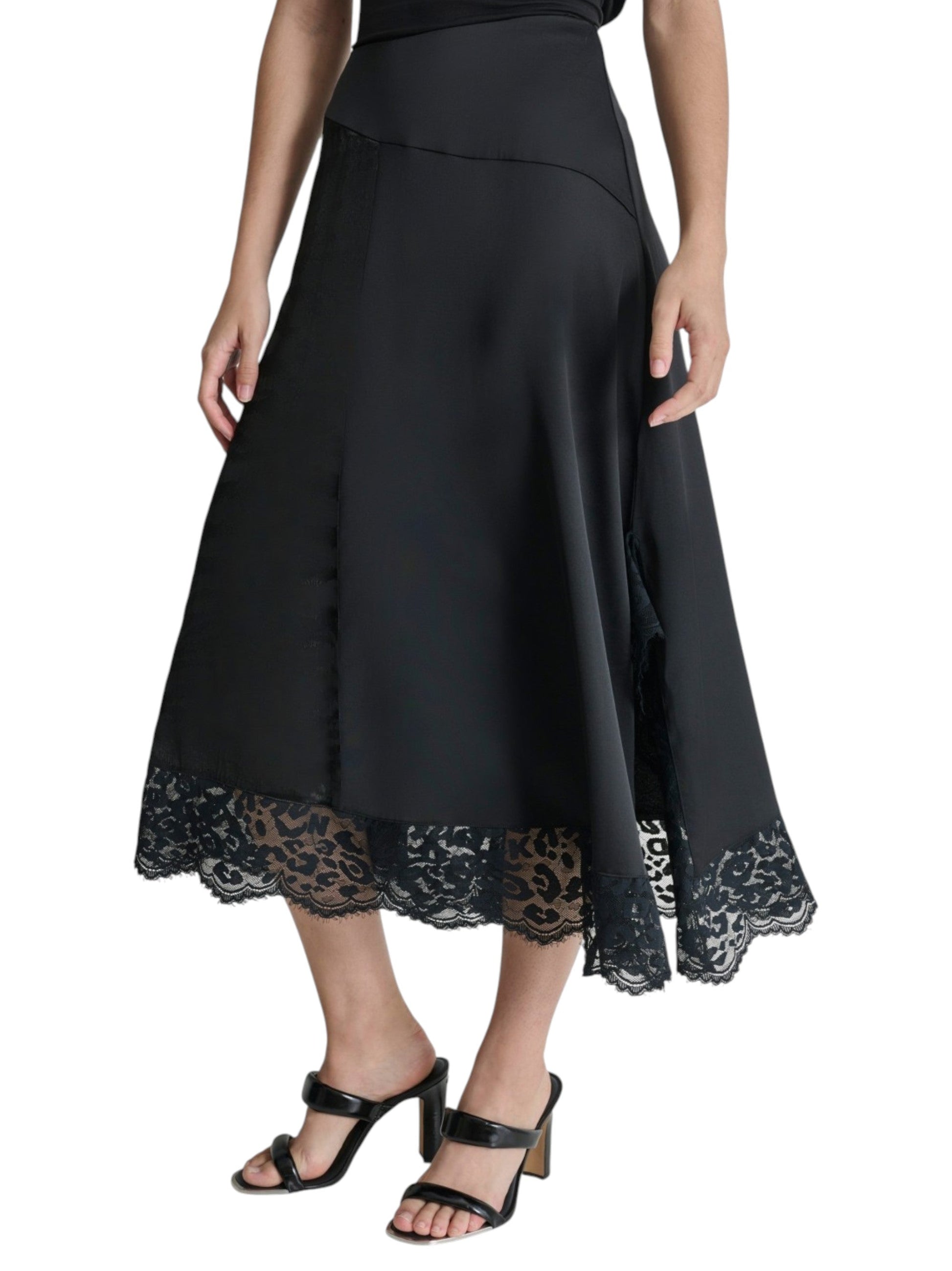 Women's Plain Lace Skirt,Black