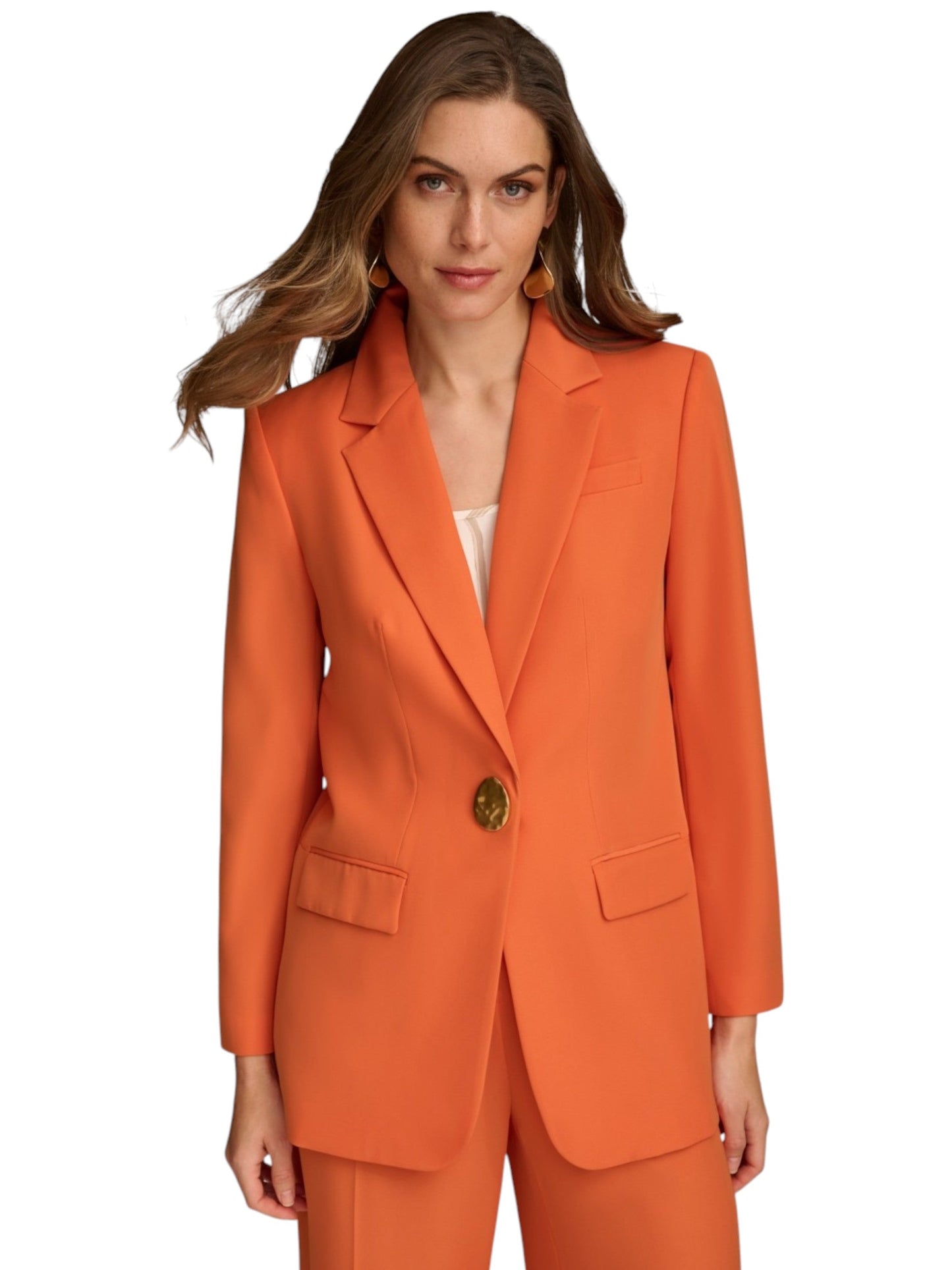 Women's Plain Blazer,Orange