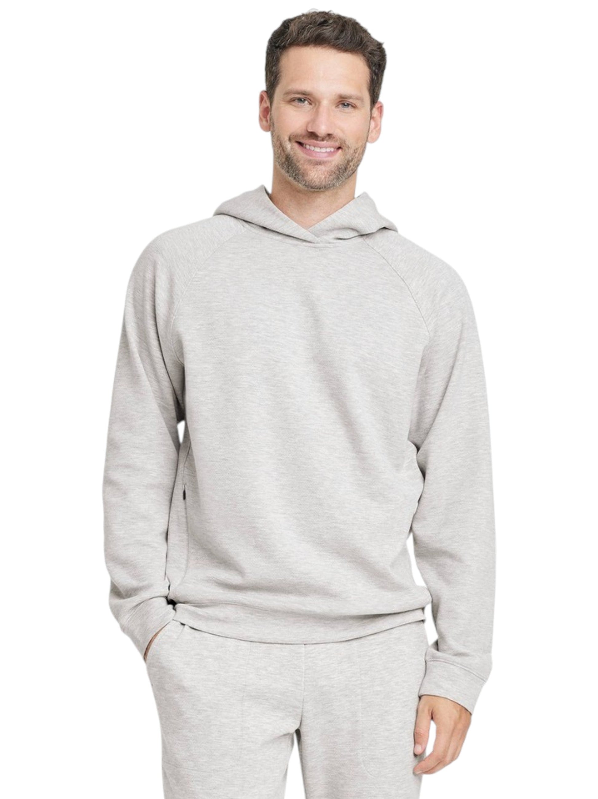 Men's Plain Solid Hoodie,Light Grey