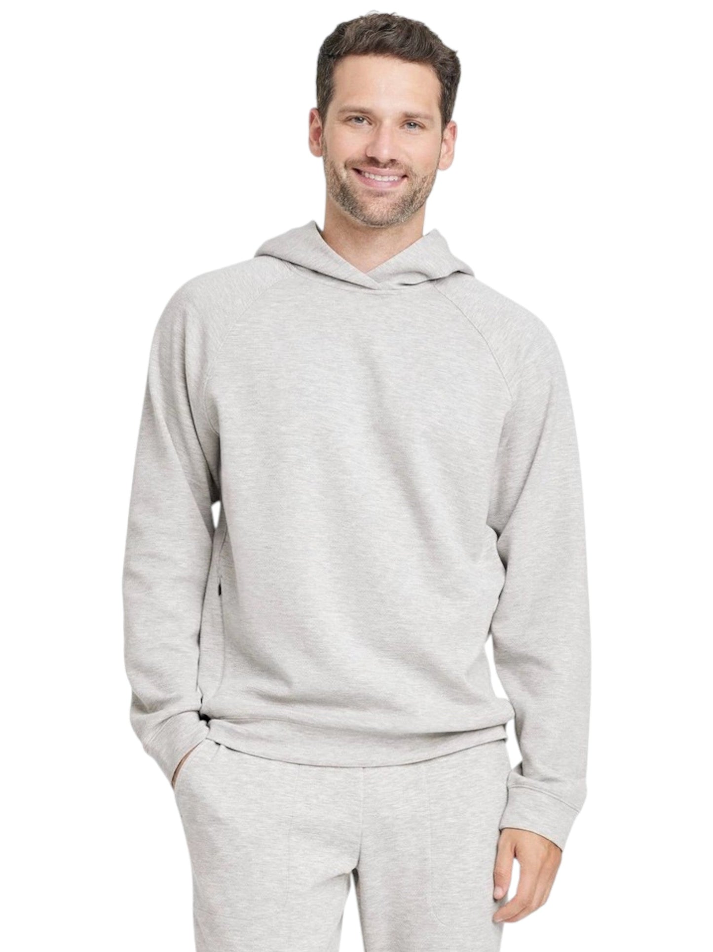 Men's Plain Solid Hoodie,Light Grey