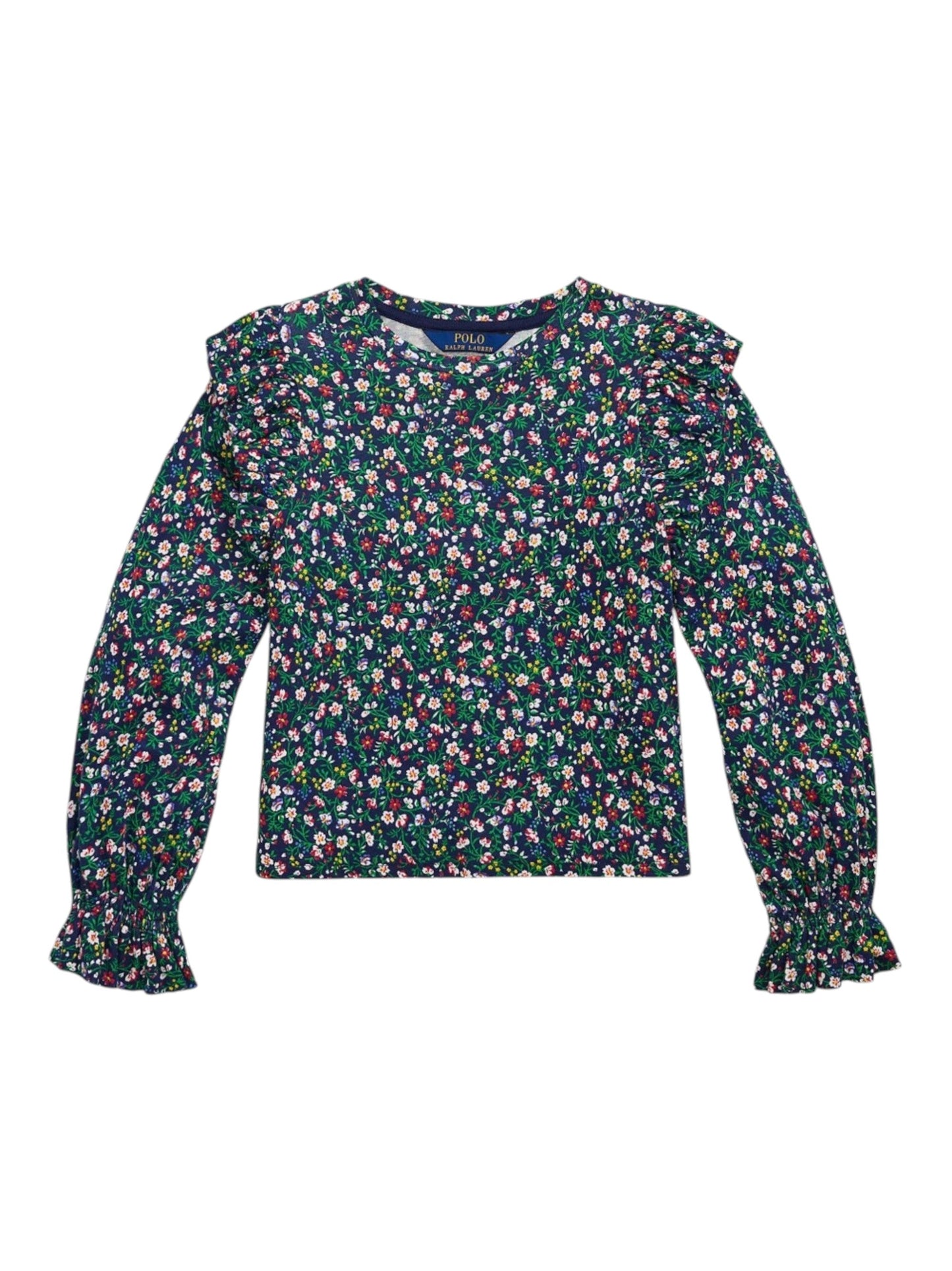 Kids Girl's Floral Printed Top,Navy