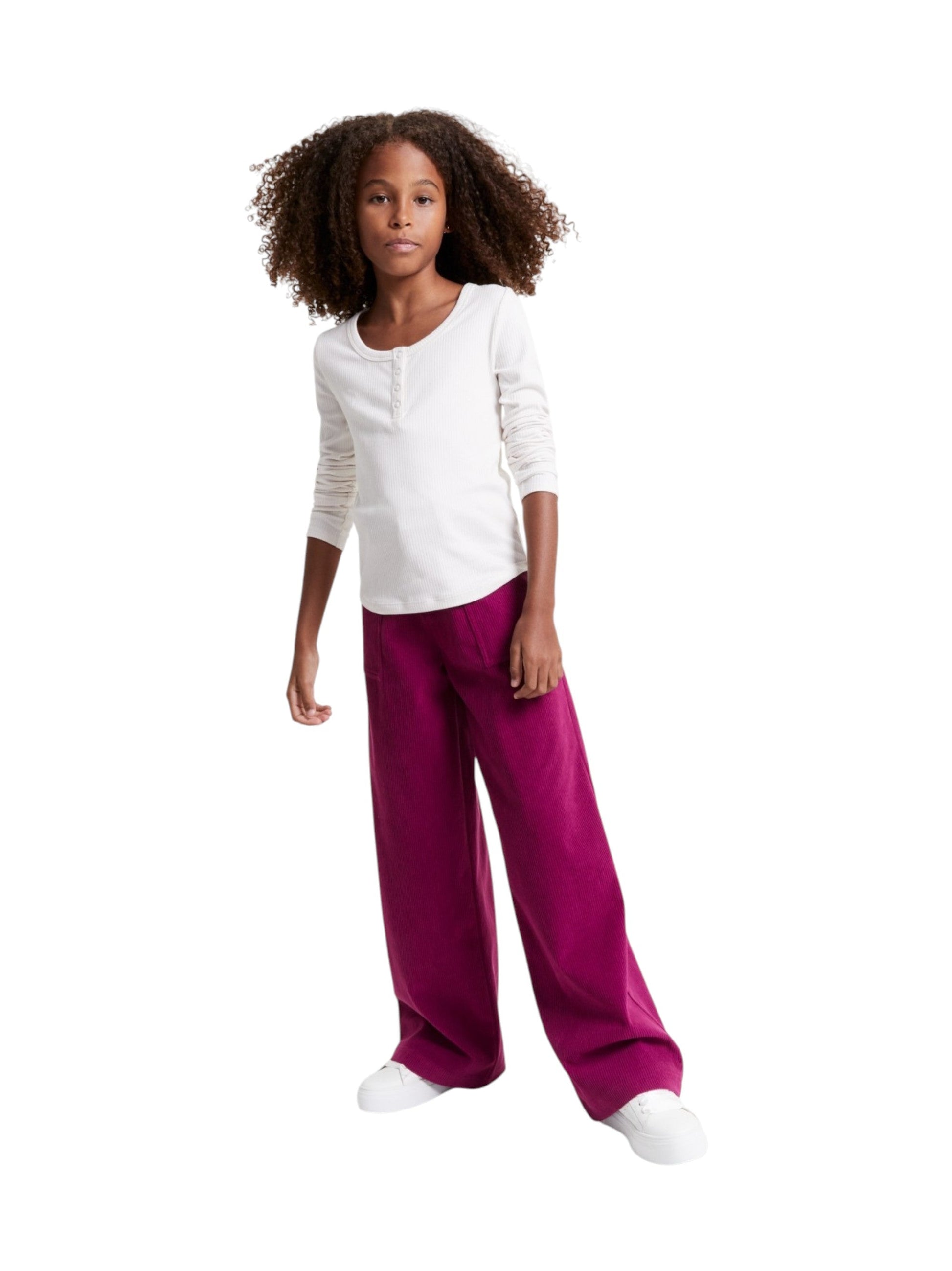 Kids Girl's Ribbed Top,Off White