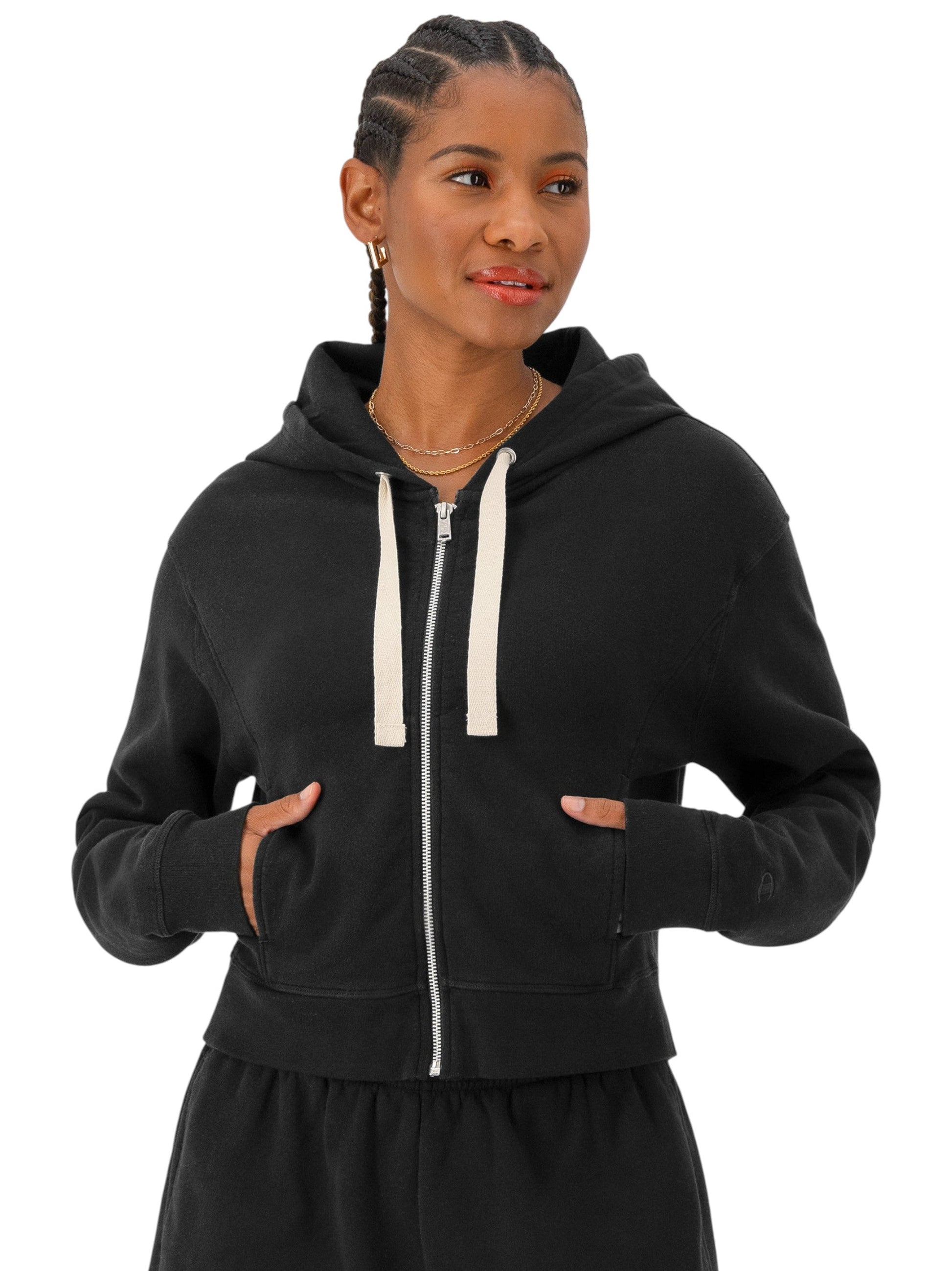 Women's Plain Hoodie,Black