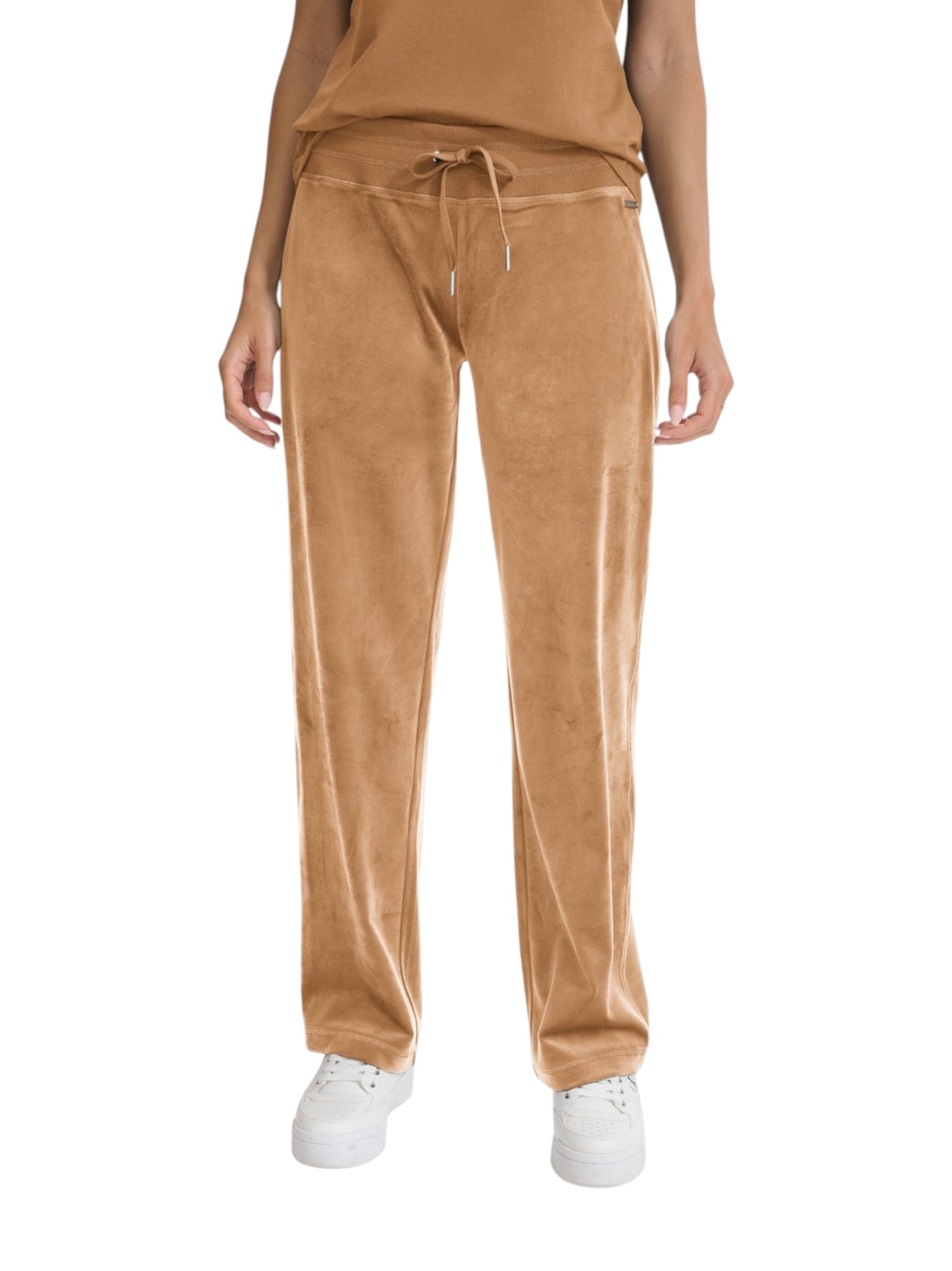 Women's Plain Velour Sport Pant,Brown