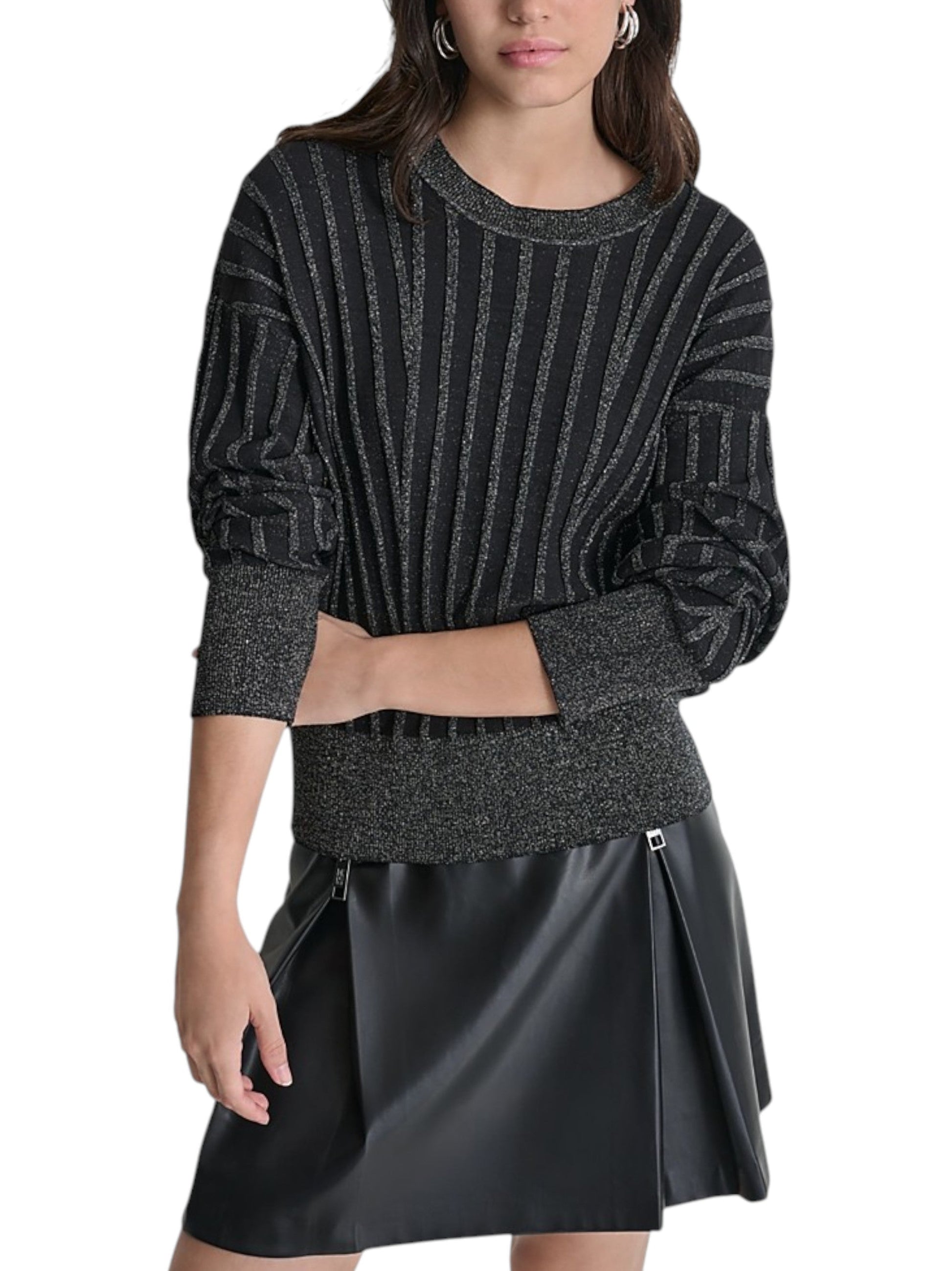 Women's Shiny Top,Black