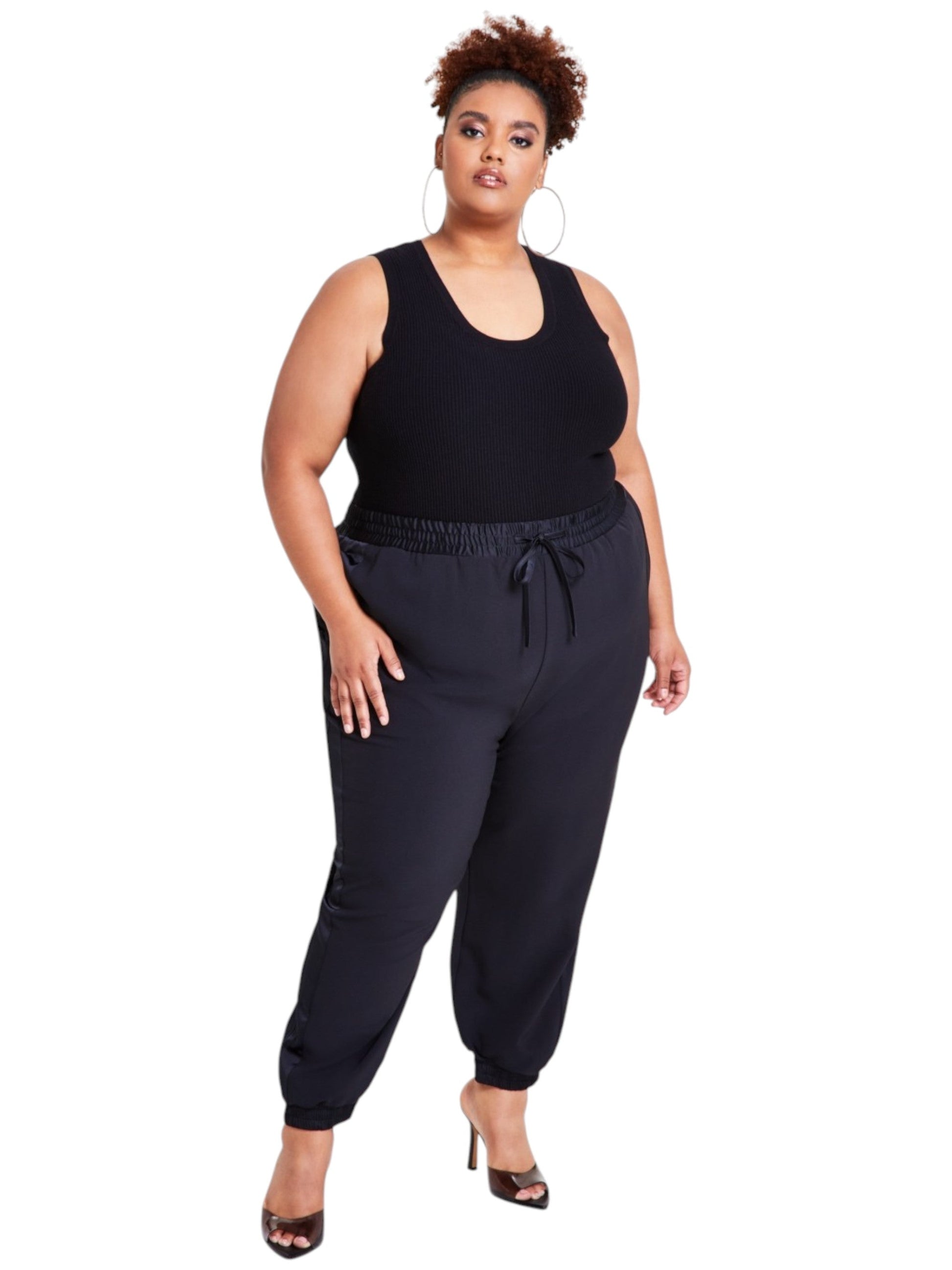 Women's Plain Casual Pant,Black