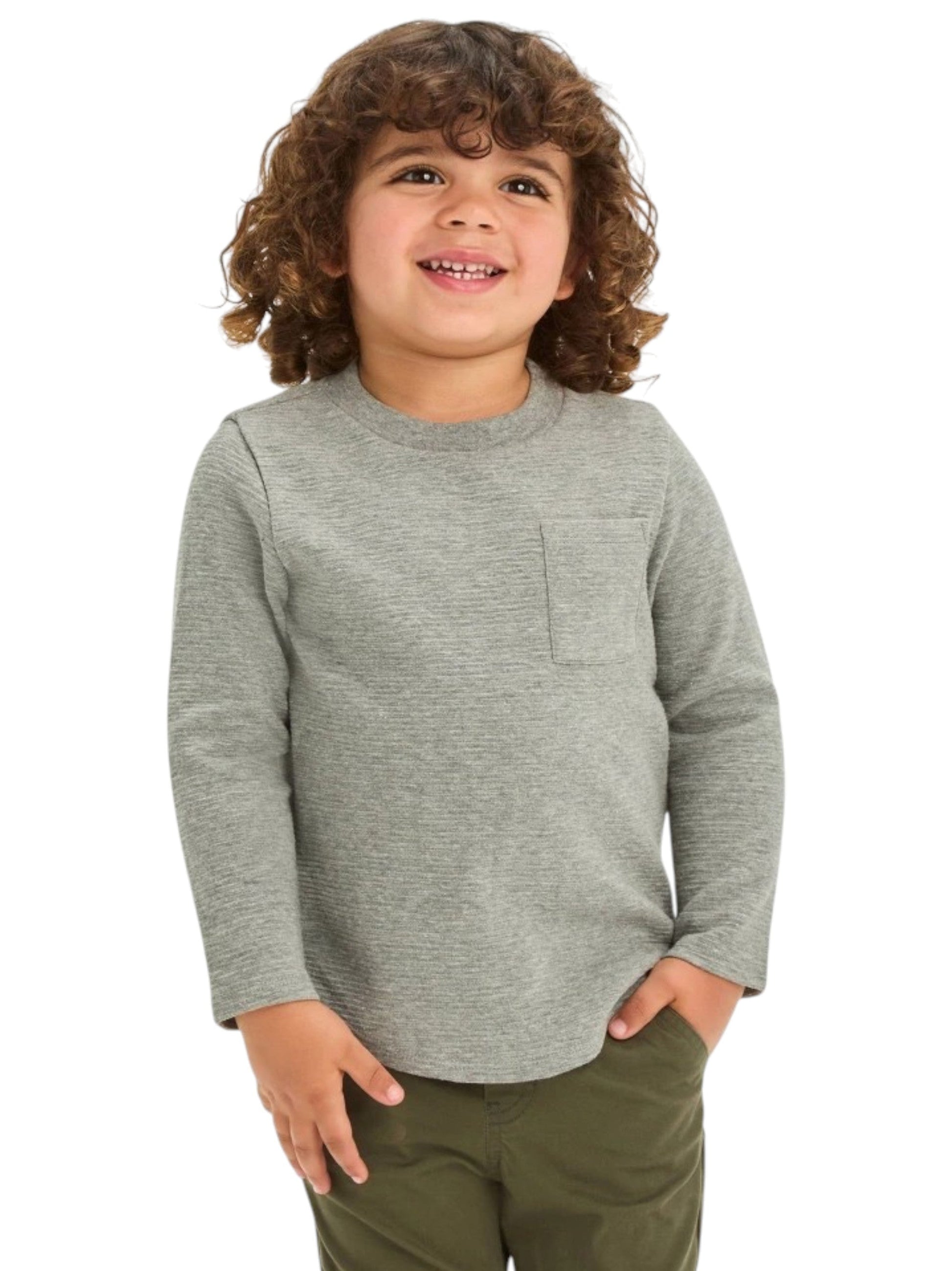 Kids Boy's Ribbed Top,Grey