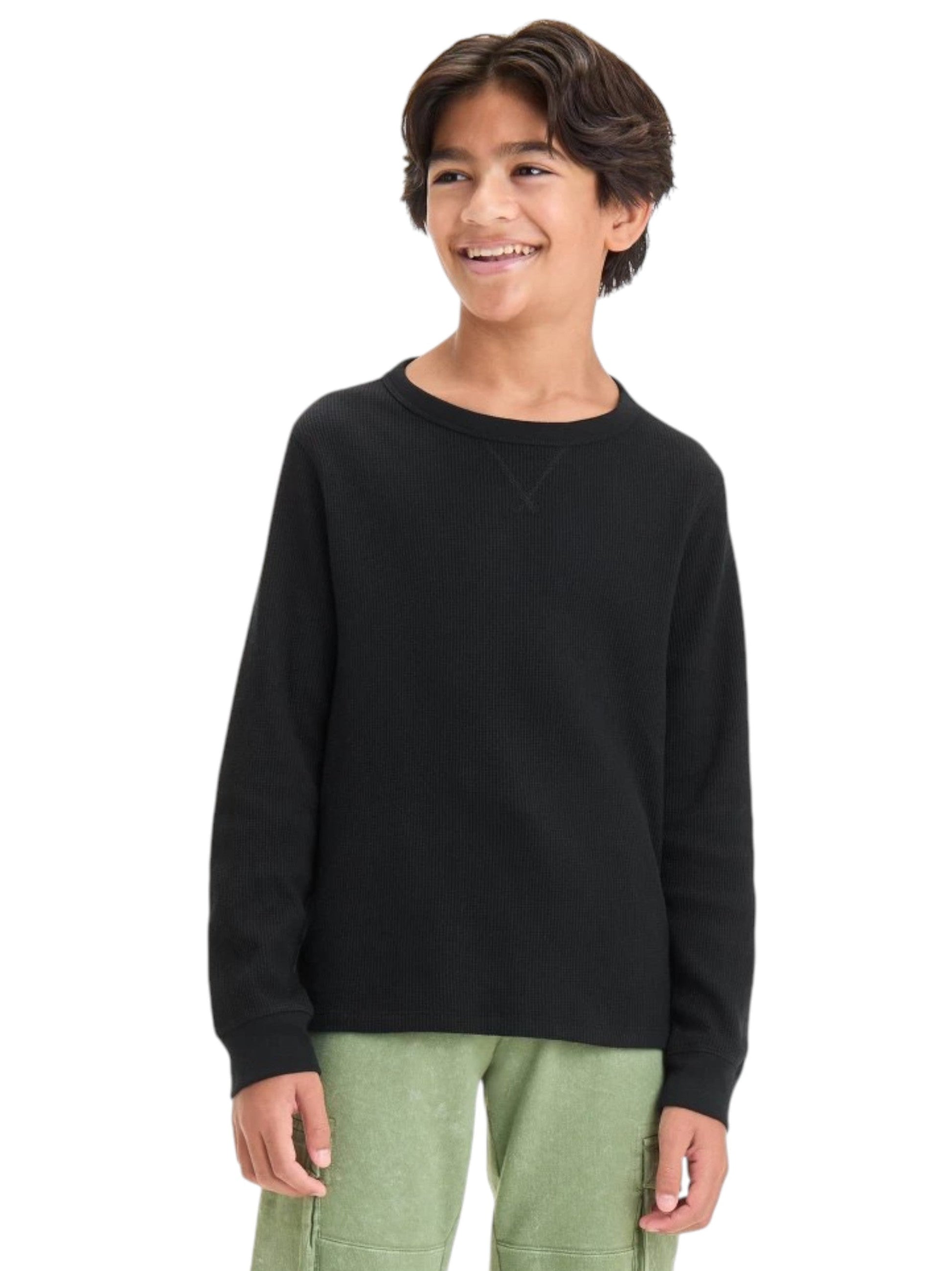 Kids Boy's Plain Solid Top,Black