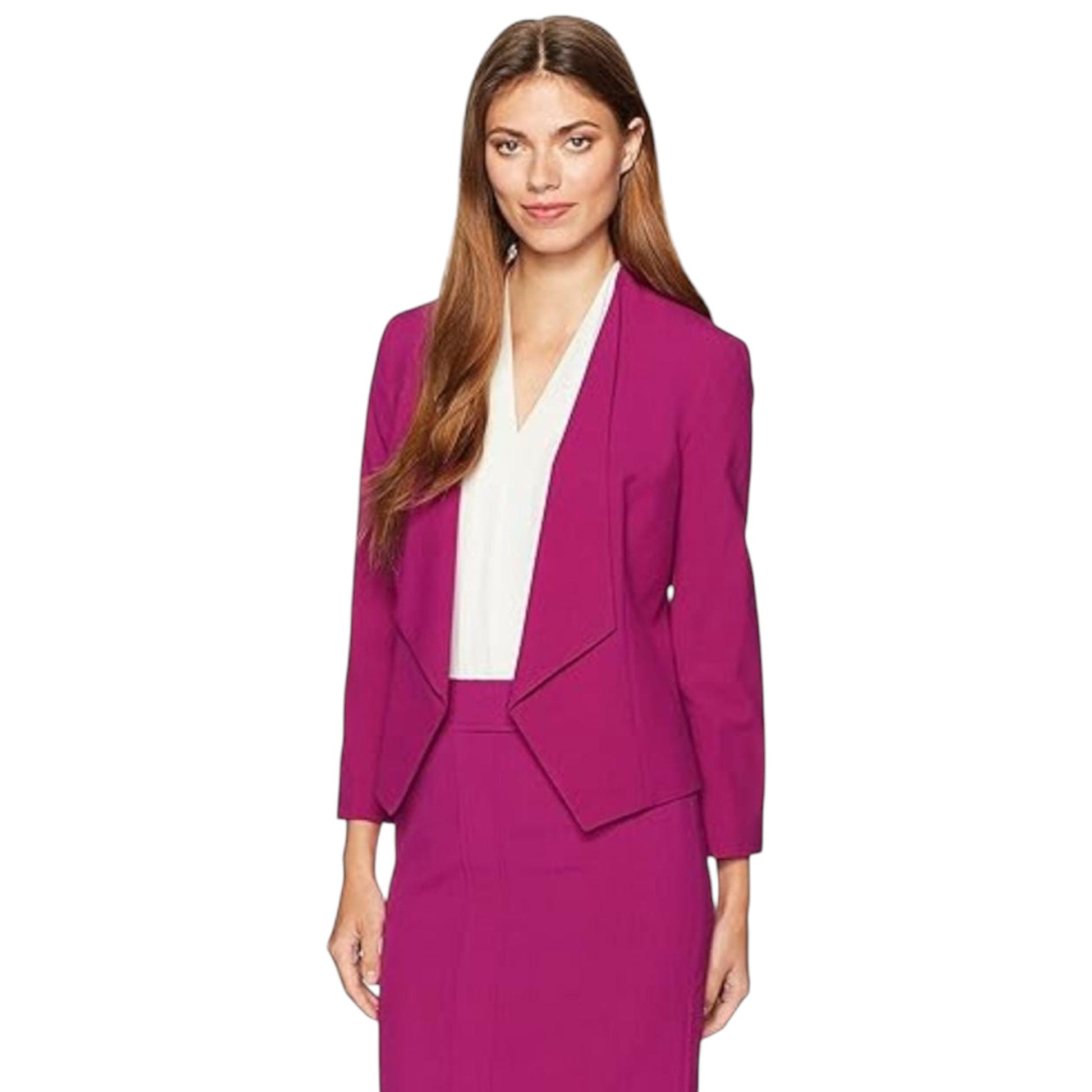 Women's Plain Solid Blazer,Fauchsia
