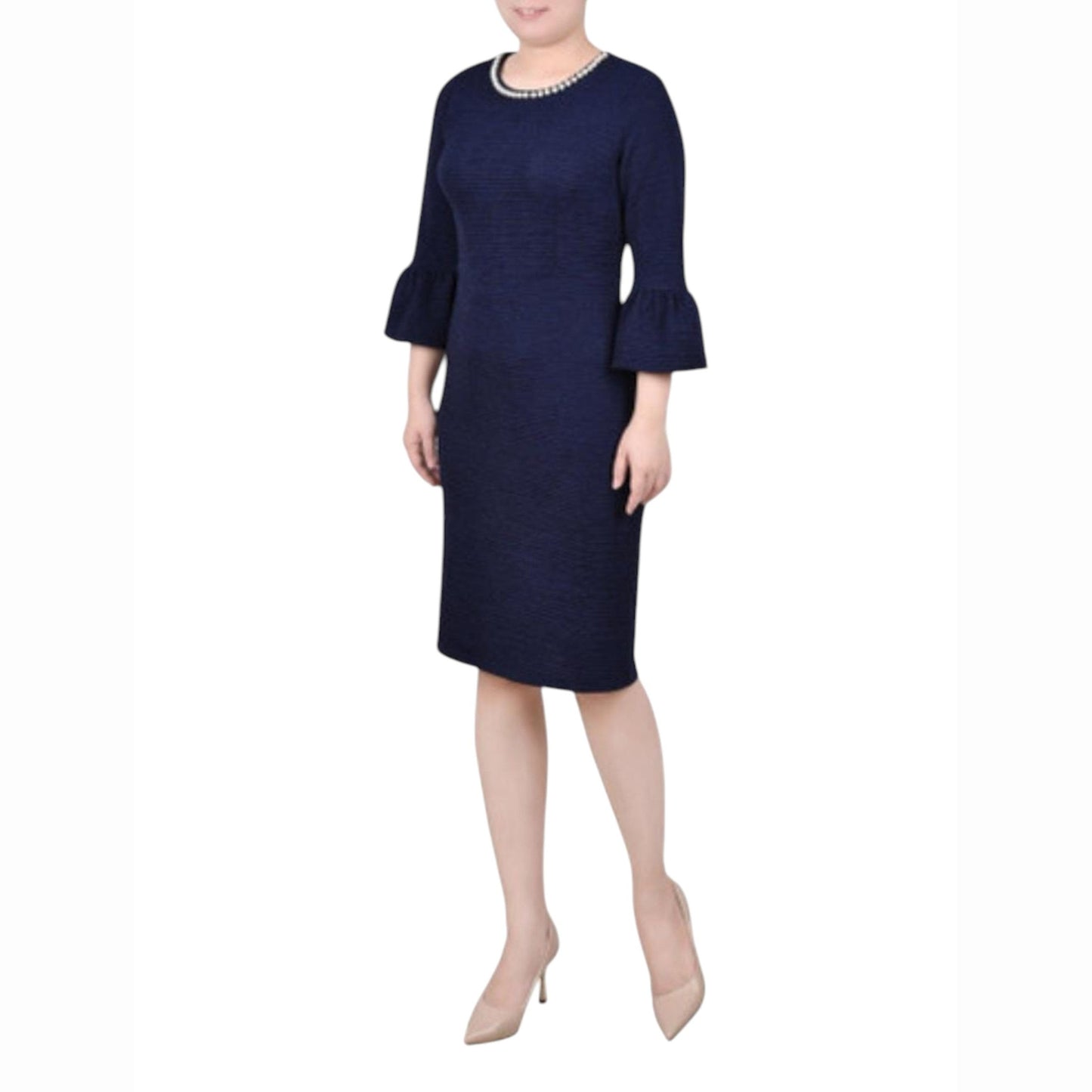 Women's Ribbed Dress,Navy