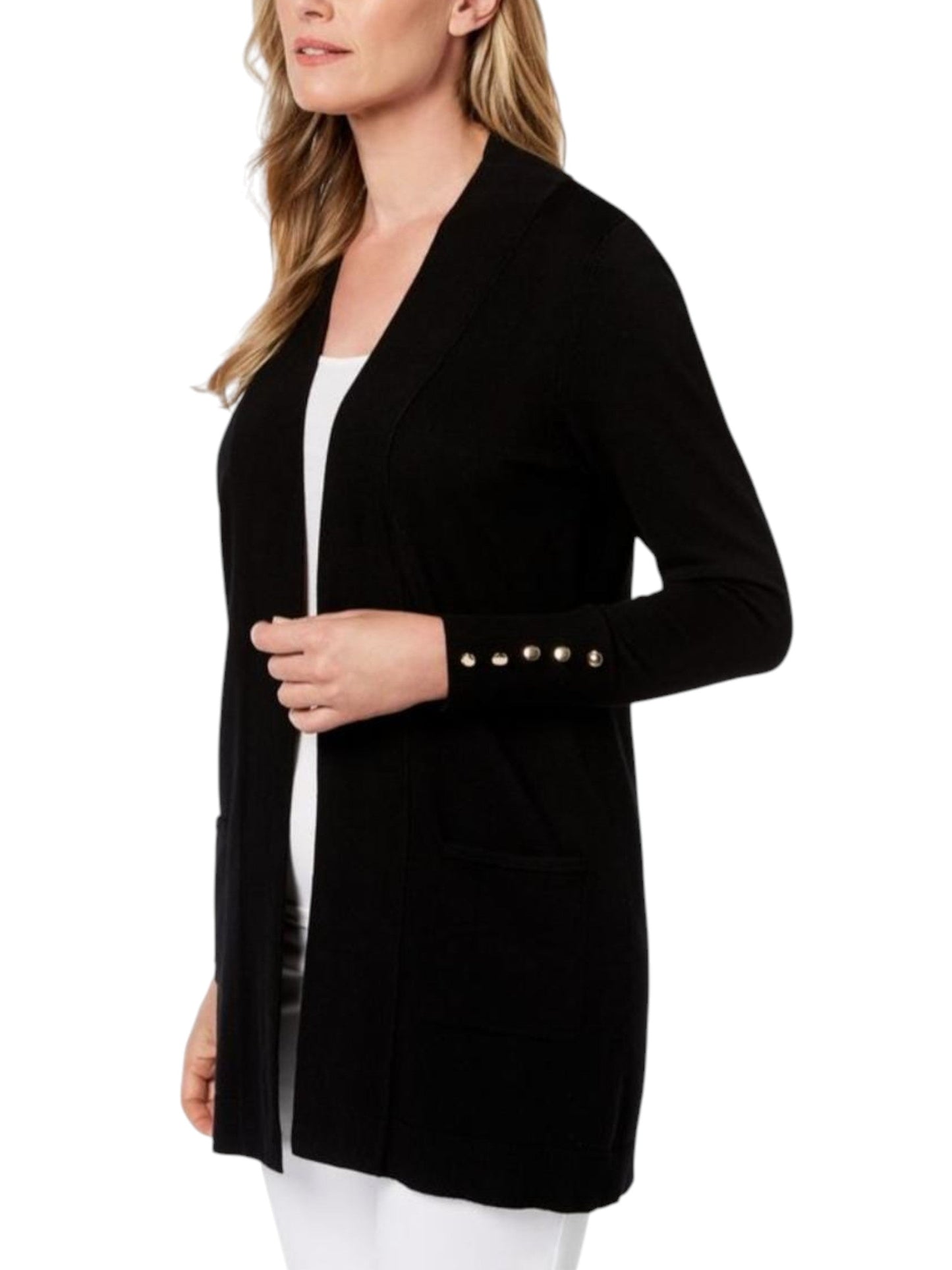 Women's Plain Solid Cardigan,Black